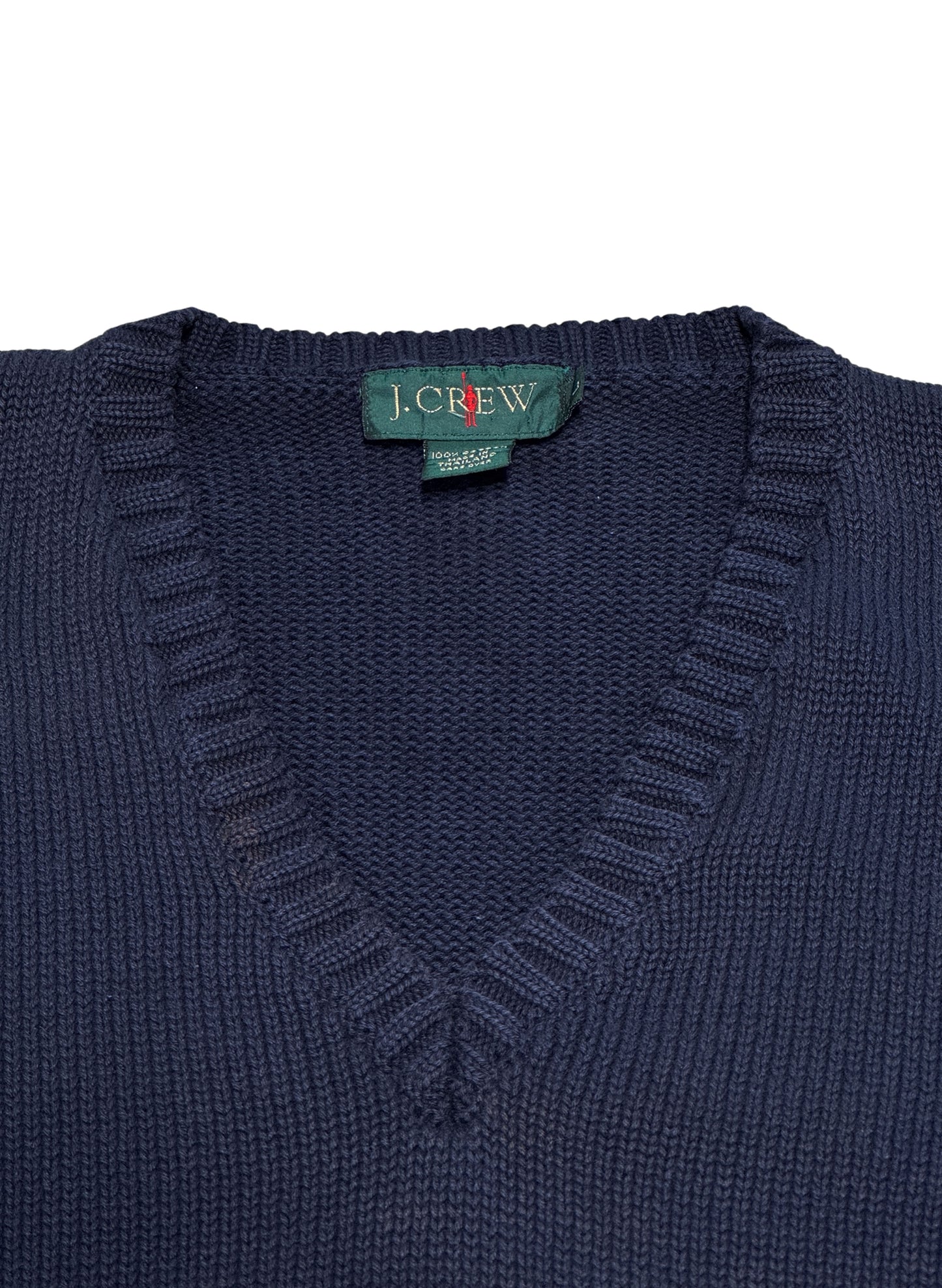 (SUP-654) 90s J.CREW COTTON KNIT VEST - NAVY