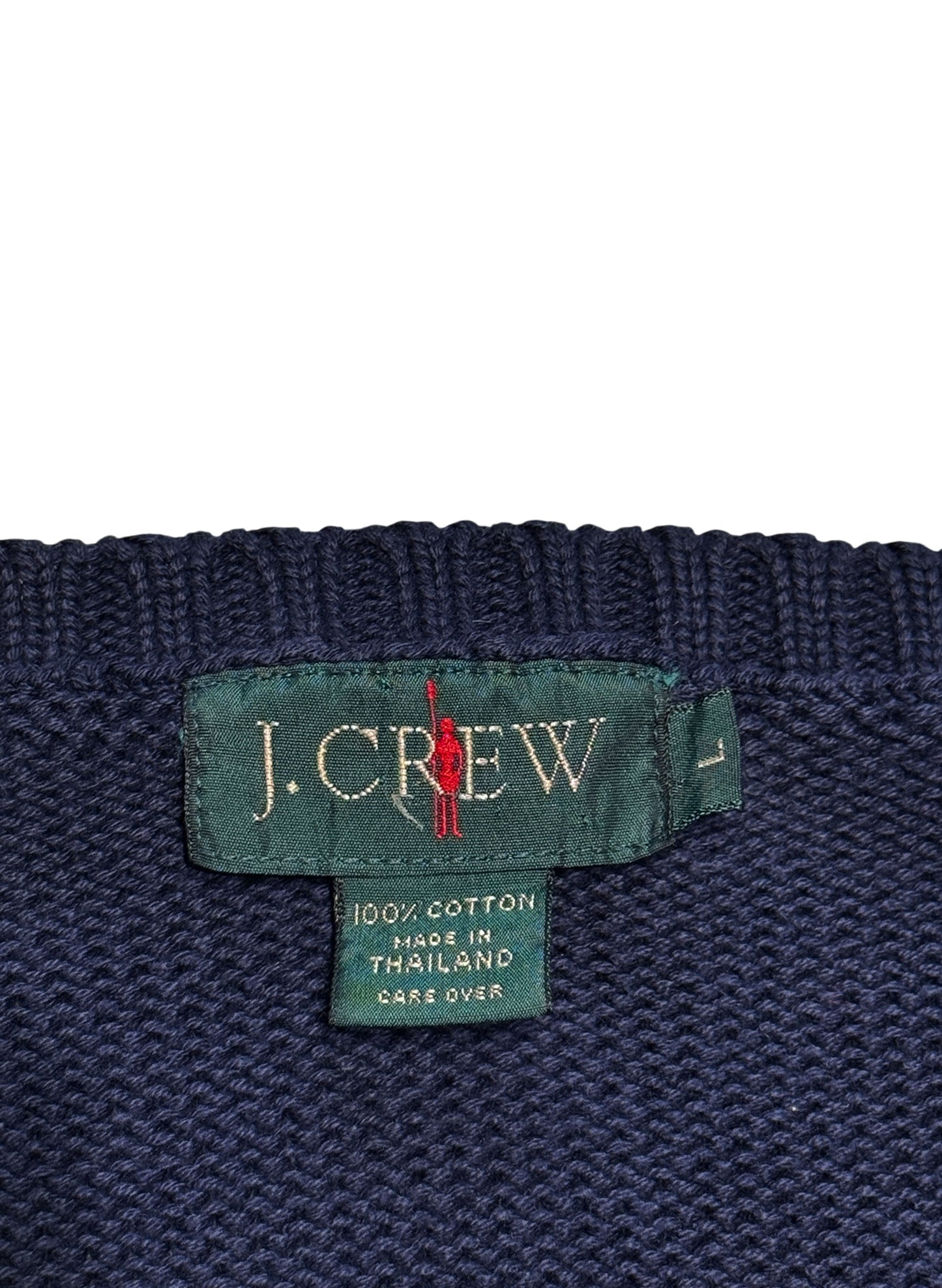 (SUP-654) 90s J.CREW COTTON KNIT VEST - NAVY