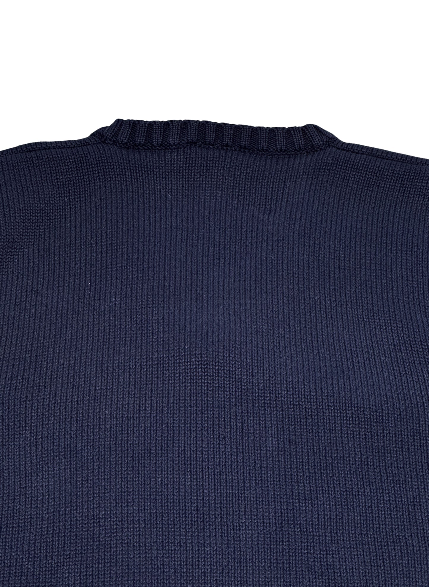 (SUP-654) 90s J.CREW COTTON KNIT VEST - NAVY