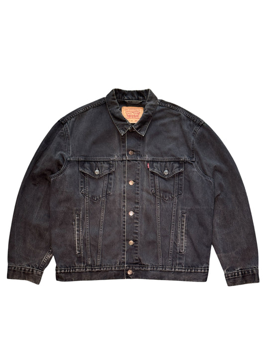 (SUP-314) 90's EURO LEVI'S 70503-02  BLACK DENIM JACKET (XL)