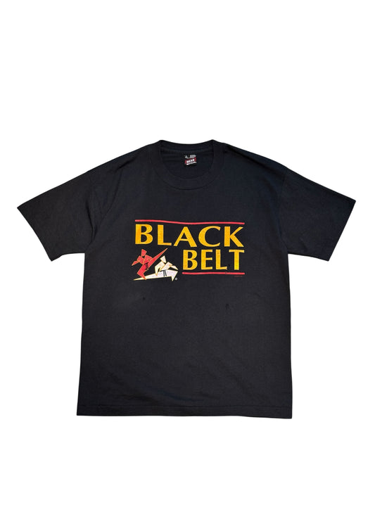 (SUP-398) 90's KARATE BLACK BELT TEE - MADE IN U.S.A.  (L)