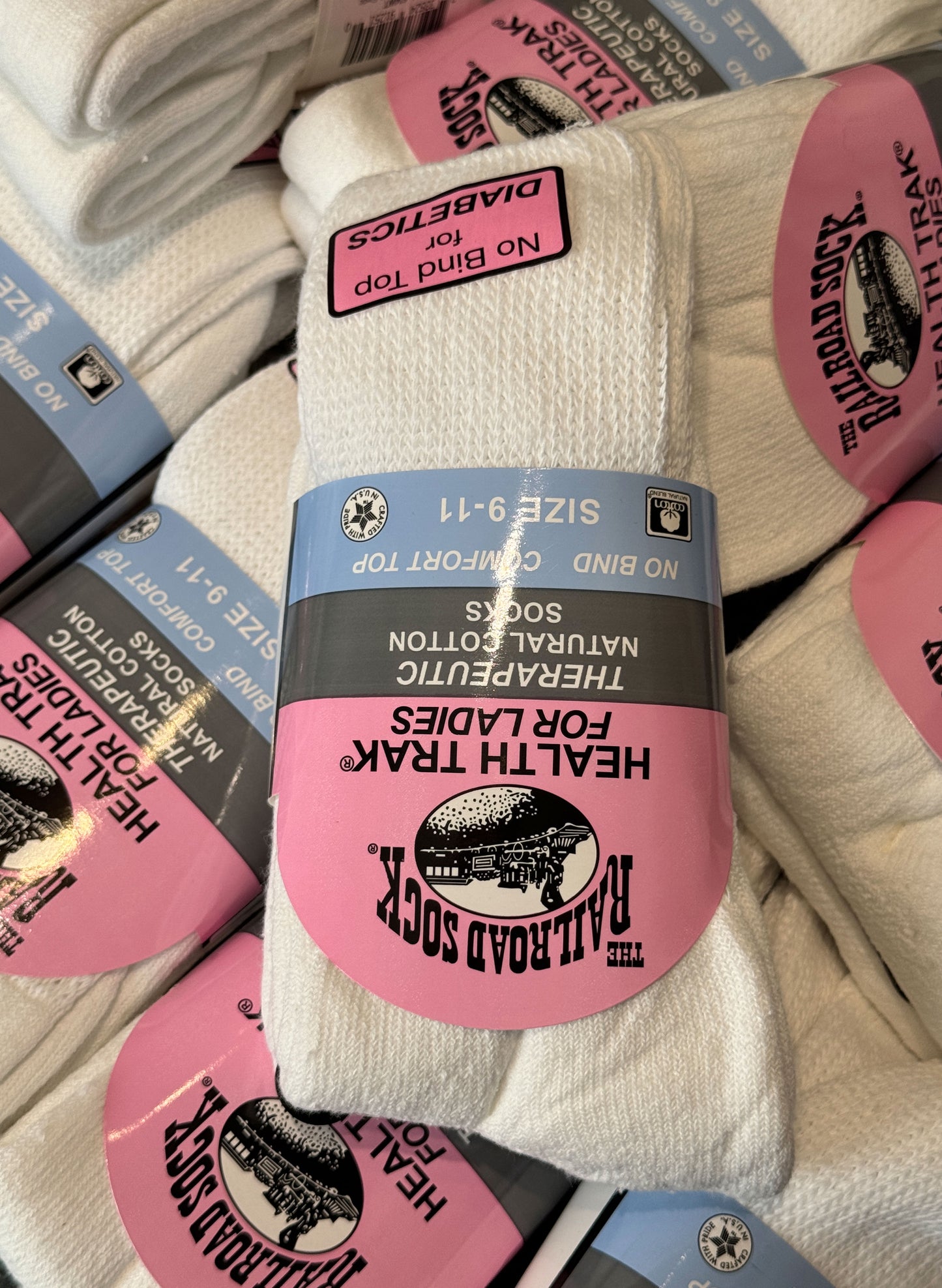 (SUP-441) THE RAILROAD SOCK HEALTH TRAK (2P) "DIABETICS" - MADE IN U.S.A.