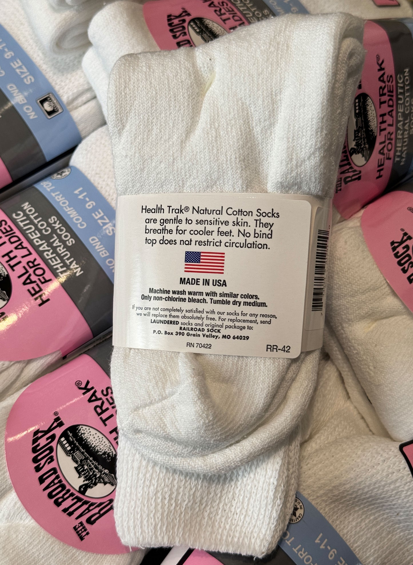 (SUP-441) THE RAILROAD SOCK HEALTH TRAK (2P) "DIABETICS" - MADE IN U.S.A.