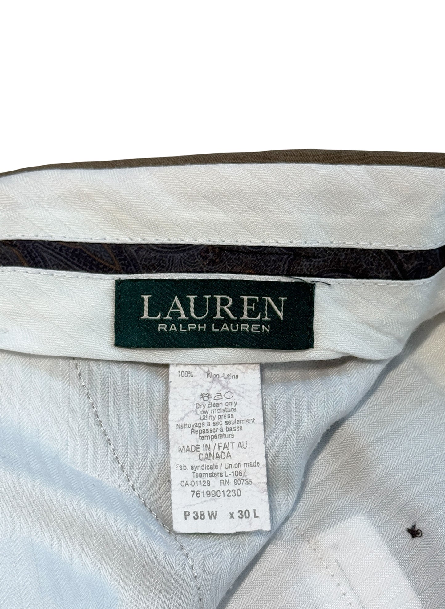 (SUP-741) LAUREN RALPH LAUREN 2TUCK TROUSERS - W38 - MADE IN CANADA