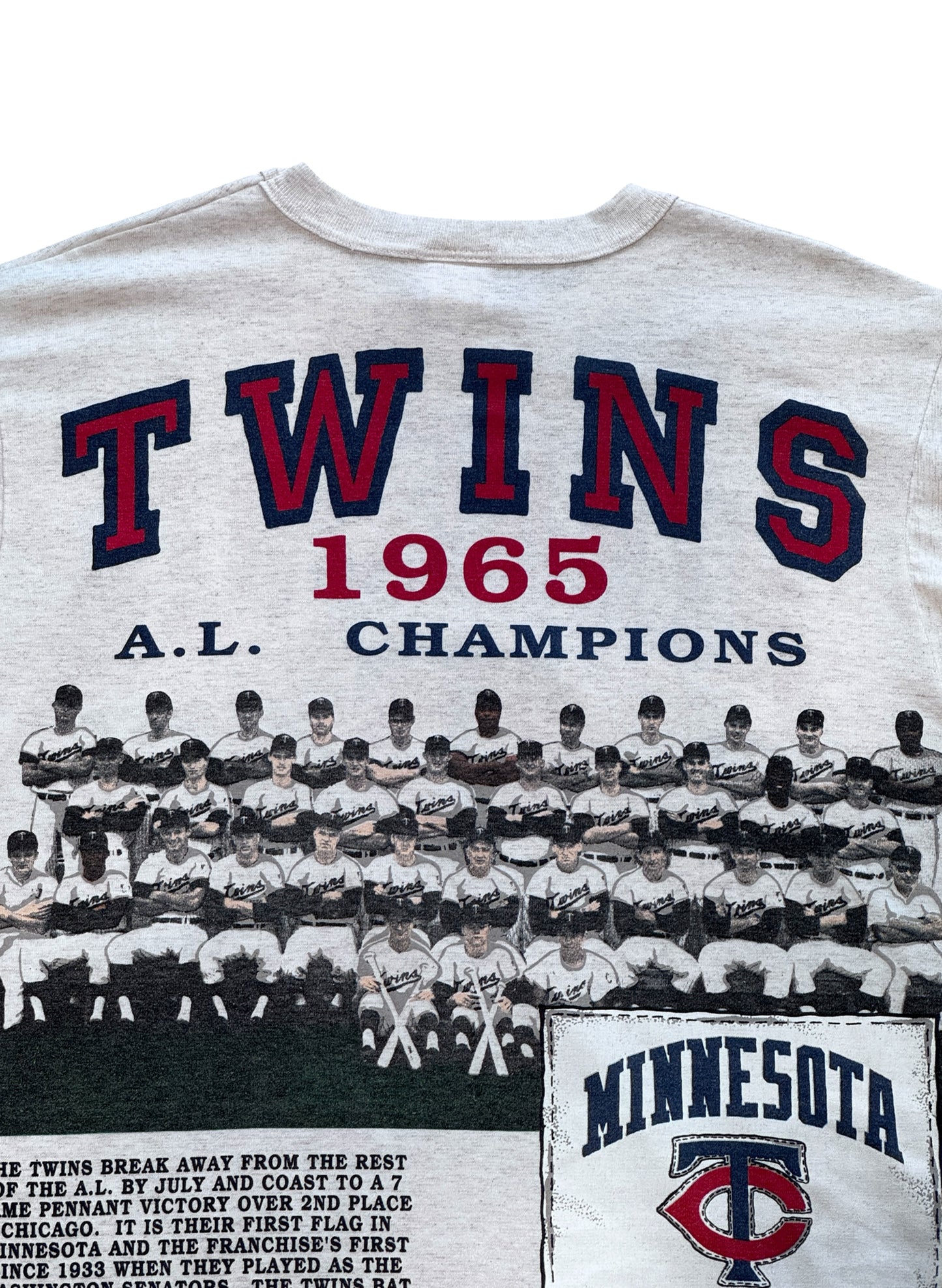 (SUP-746) MLB 1965 MINNESOTA TWINS 3/4 SLEEVE TEE - MADE IN U.S.A.