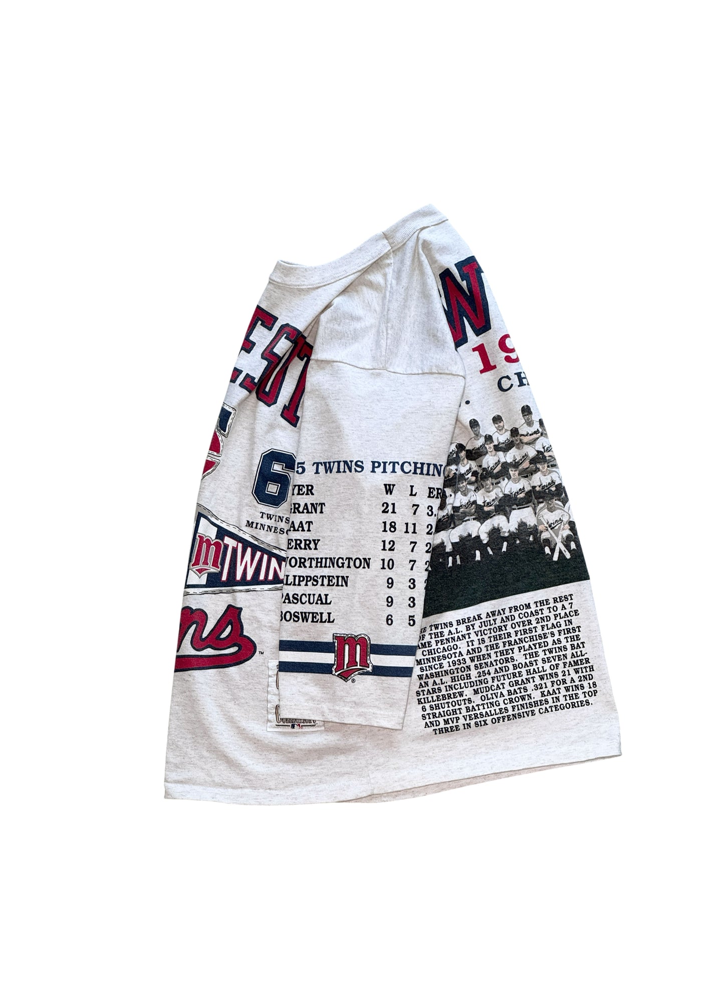 (SUP-746) MLB 1965 MINNESOTA TWINS 3/4 SLEEVE TEE - MADE IN U.S.A.