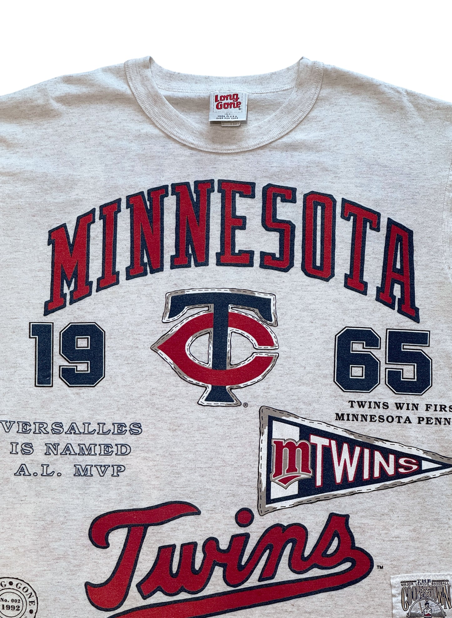 (SUP-746) MLB 1965 MINNESOTA TWINS 3/4 SLEEVE TEE - MADE IN U.S.A.