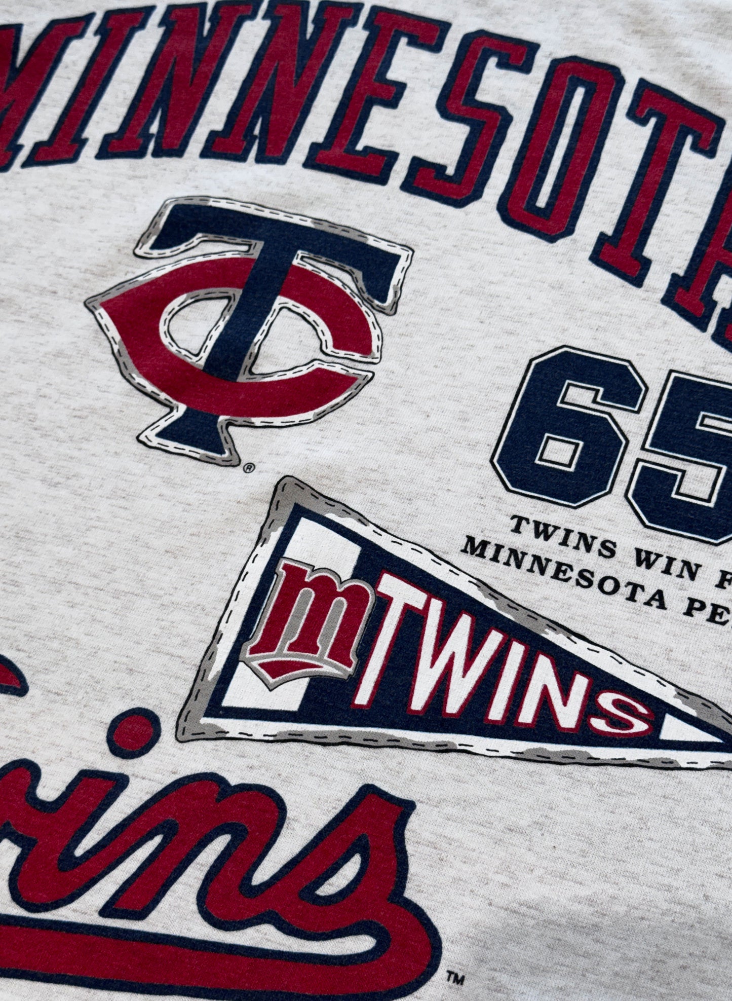 (SUP-746) MLB 1965 MINNESOTA TWINS 3/4 SLEEVE TEE - MADE IN U.S.A.