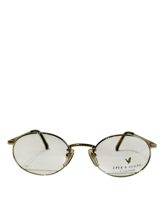 (SUP-355) 90's VINTAGE OVAL GLASSES - Lyle&Scott - 1/20 12KGF - MADE IN JAPAN