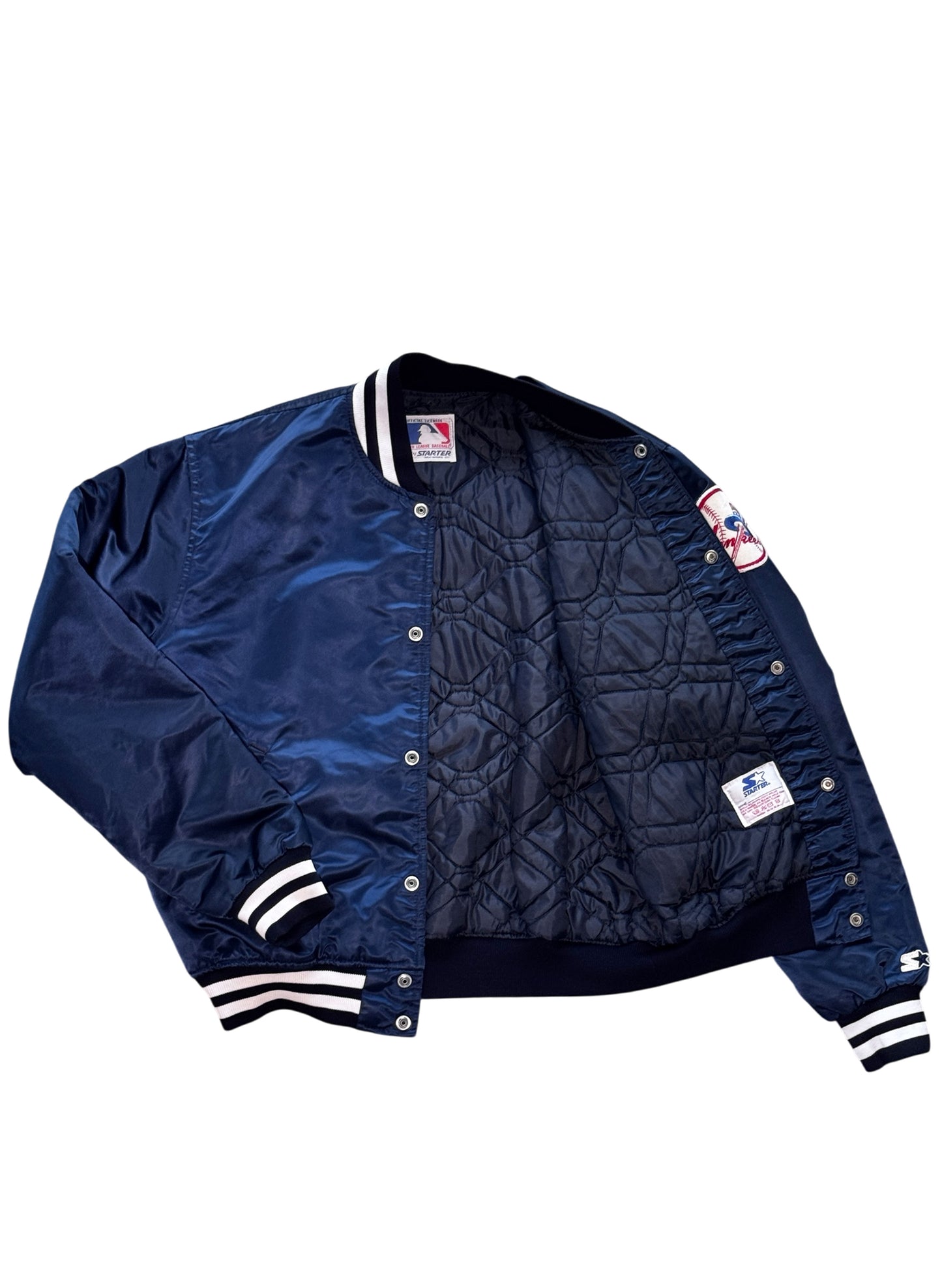 (SUP-762) STARTER NEW YORK YANKEES NYLON STADIUM JACKET - L - MADE IN U.S.A.