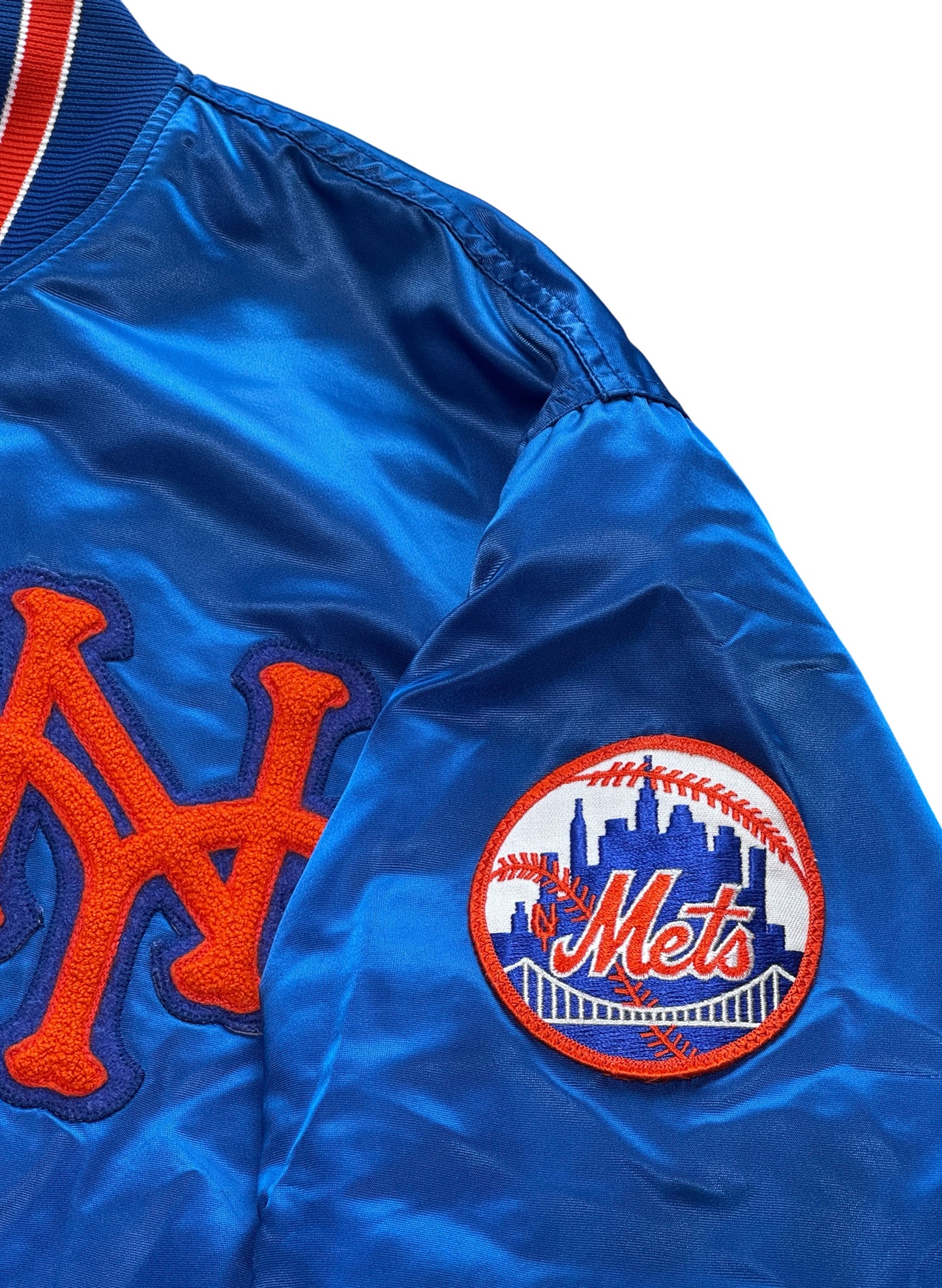(SUP-761) STARTER NEW YORK METS NYLON STADIUM JACKET - L - MADE IN U.S.A.