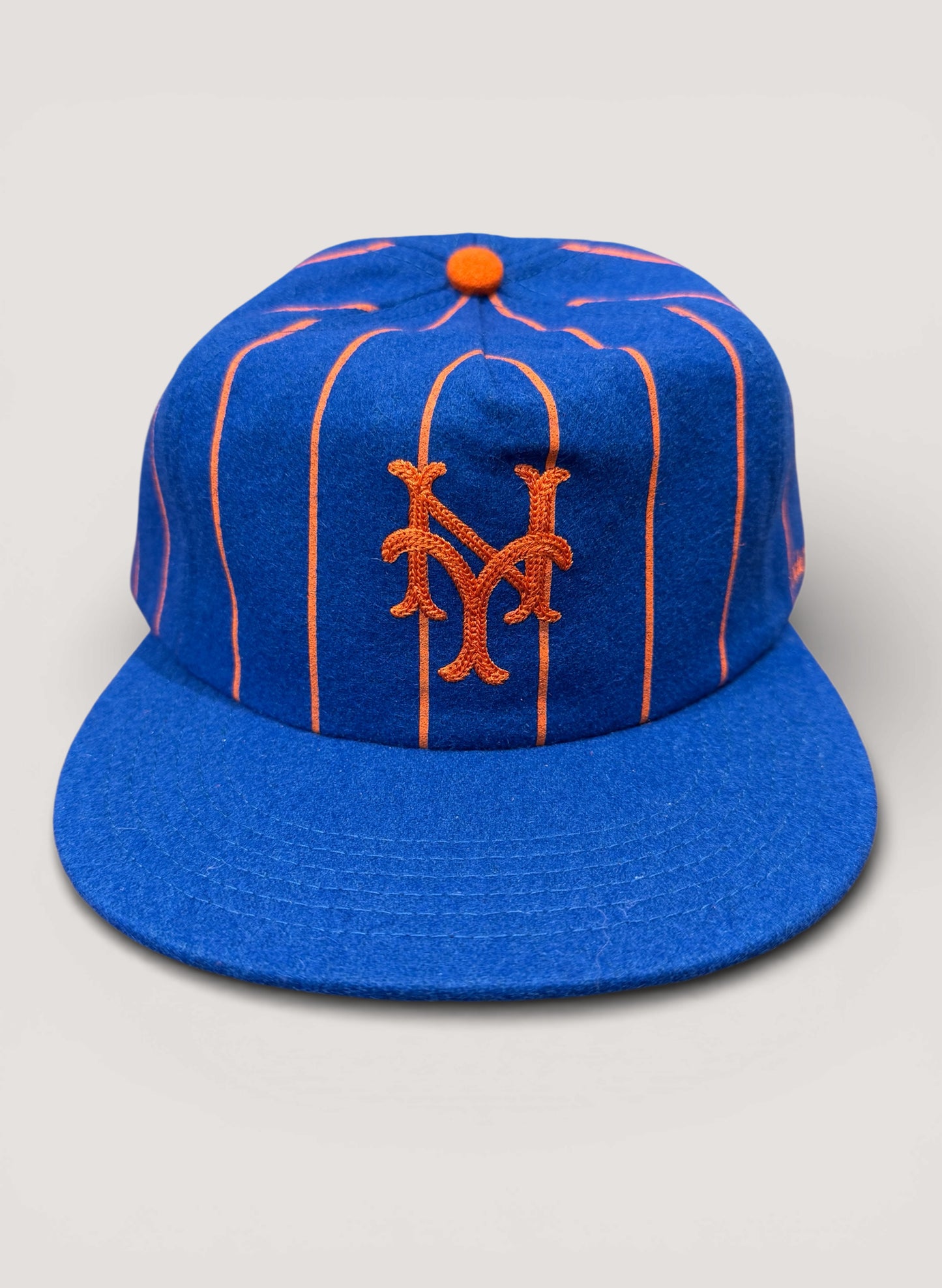 Uncle Jay's Vintage PINSTRIPE METS Chainstitch CAP BLUE/ORANGE (UNCLE-008)