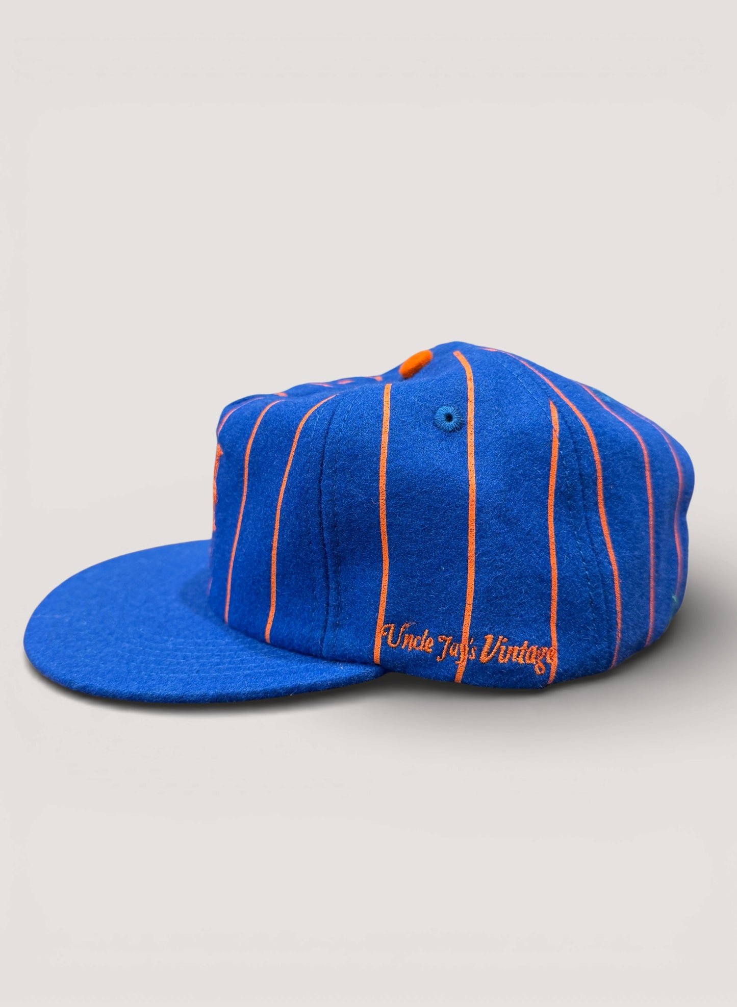 Uncle Jay's Vintage PINSTRIPE METS Chainstitch CAP BLUE/ORANGE (UNCLE-008)