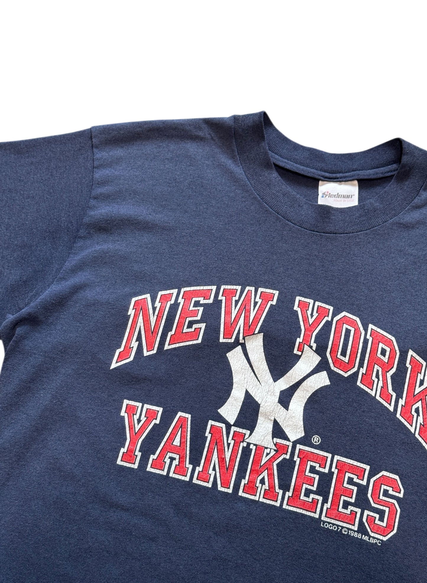 (SUP-622) 80s LOGO7 NEW YORK YANKEES "CUT OFF" TEE - MADE IN U.S.A.