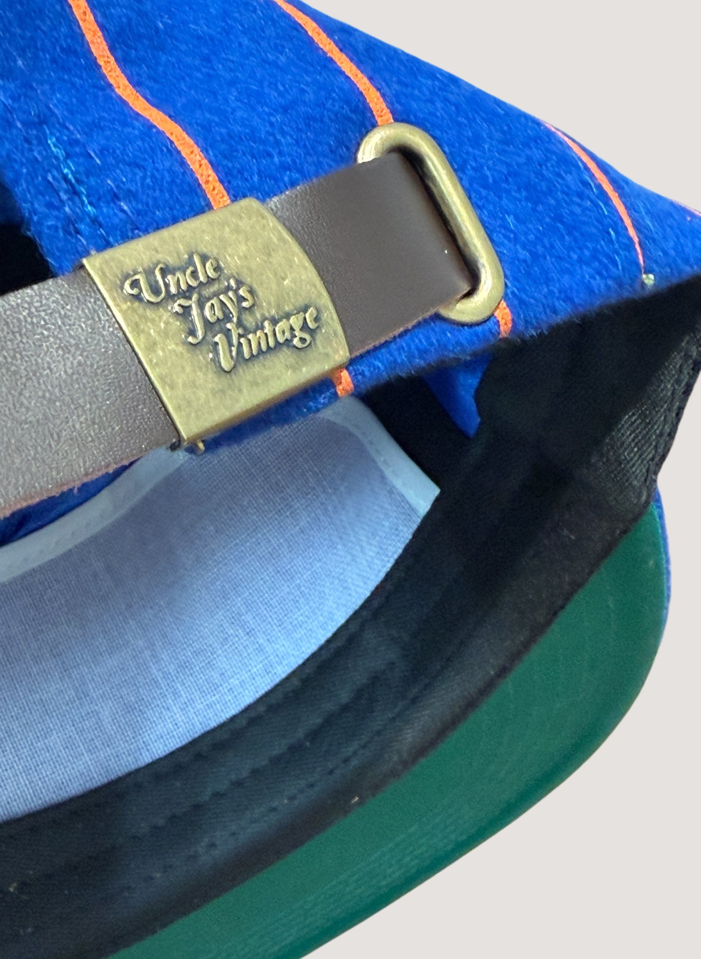 Uncle Jay's Vintage PINSTRIPE METS Chainstitch CAP BLUE/ORANGE (UNCLE-008)