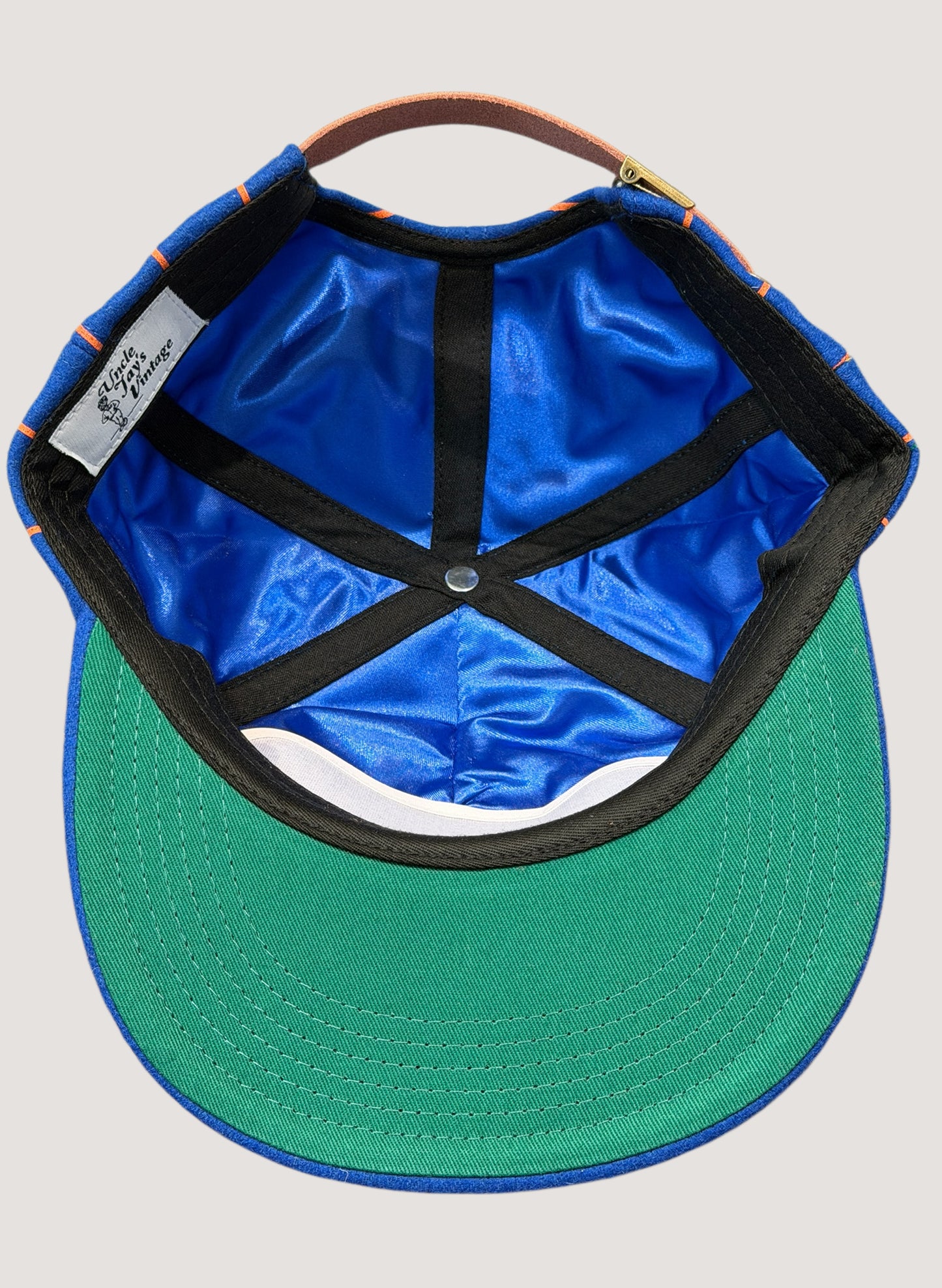 Uncle Jay's Vintage PINSTRIPE METS Chainstitch CAP BLUE/ORANGE (UNCLE-008)