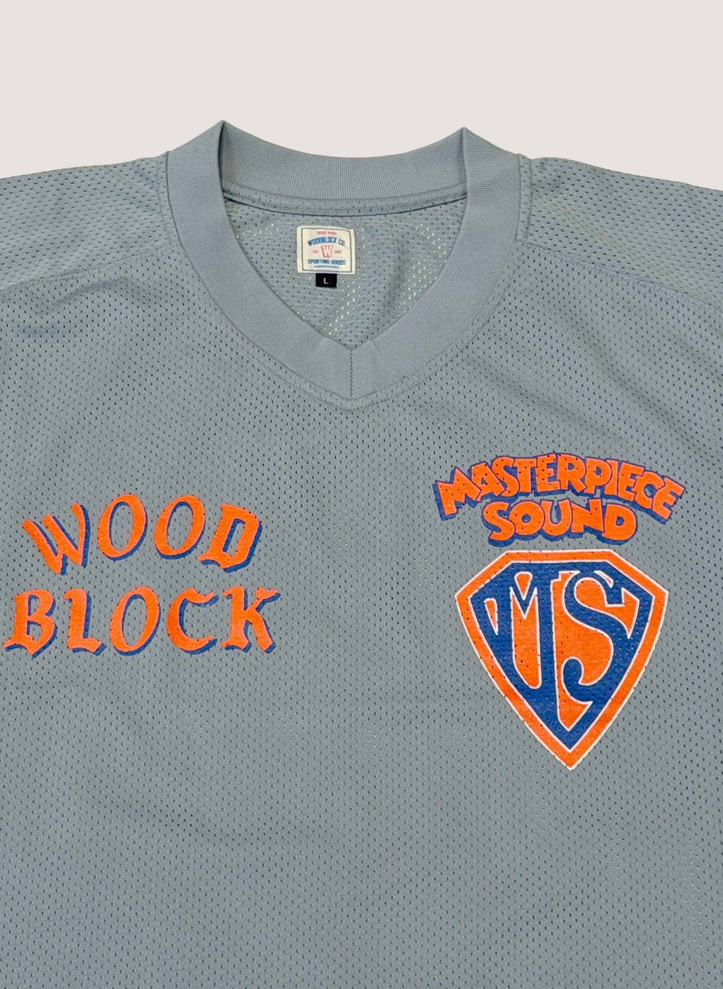 WOODBLOCK x MASTERPIECE SOUND V-NECK GAME SHIRT GREY (WB-26SS-022)