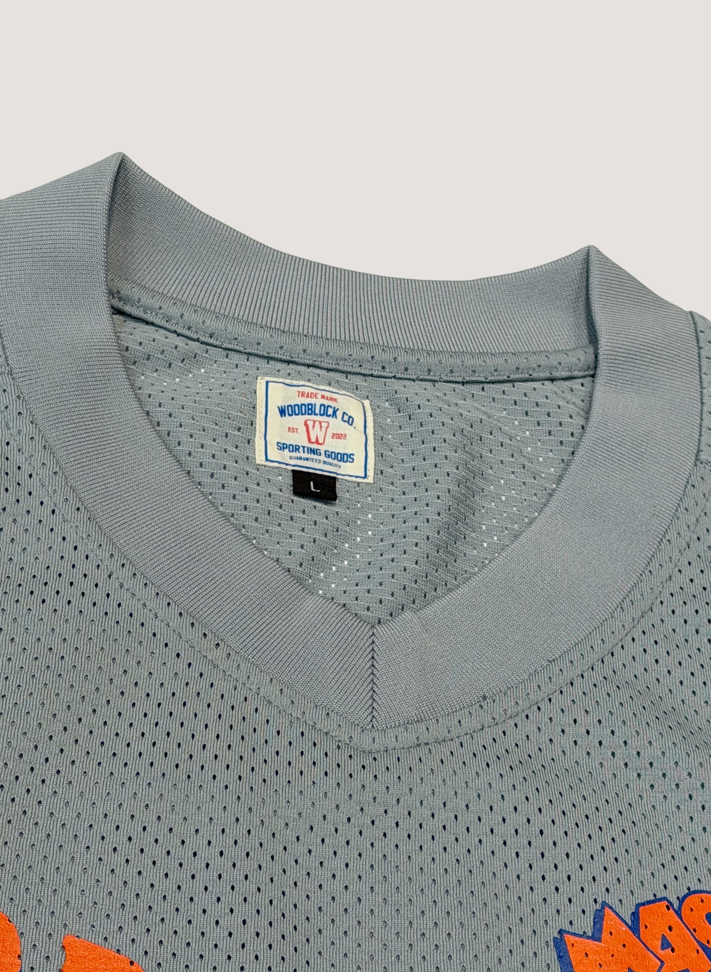 WOODBLOCK x MASTERPIECE SOUND V-NECK GAME SHIRT GREY (WB-26SS-022)