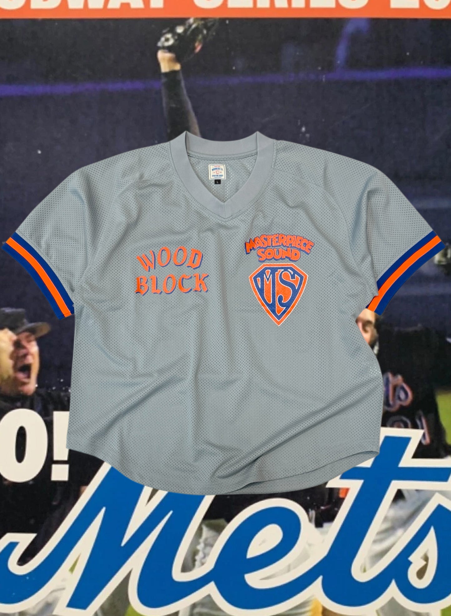 WOODBLOCK x MASTERPIECE SOUND V-NECK GAME SHIRT GREY (WB-26SS-022)