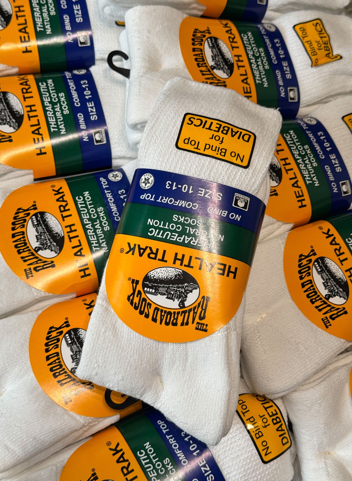 (SUP-441) THE RAILROAD SOCK HEALTH TRAK (2P) "DIABETICS" - MADE IN U.S.A.