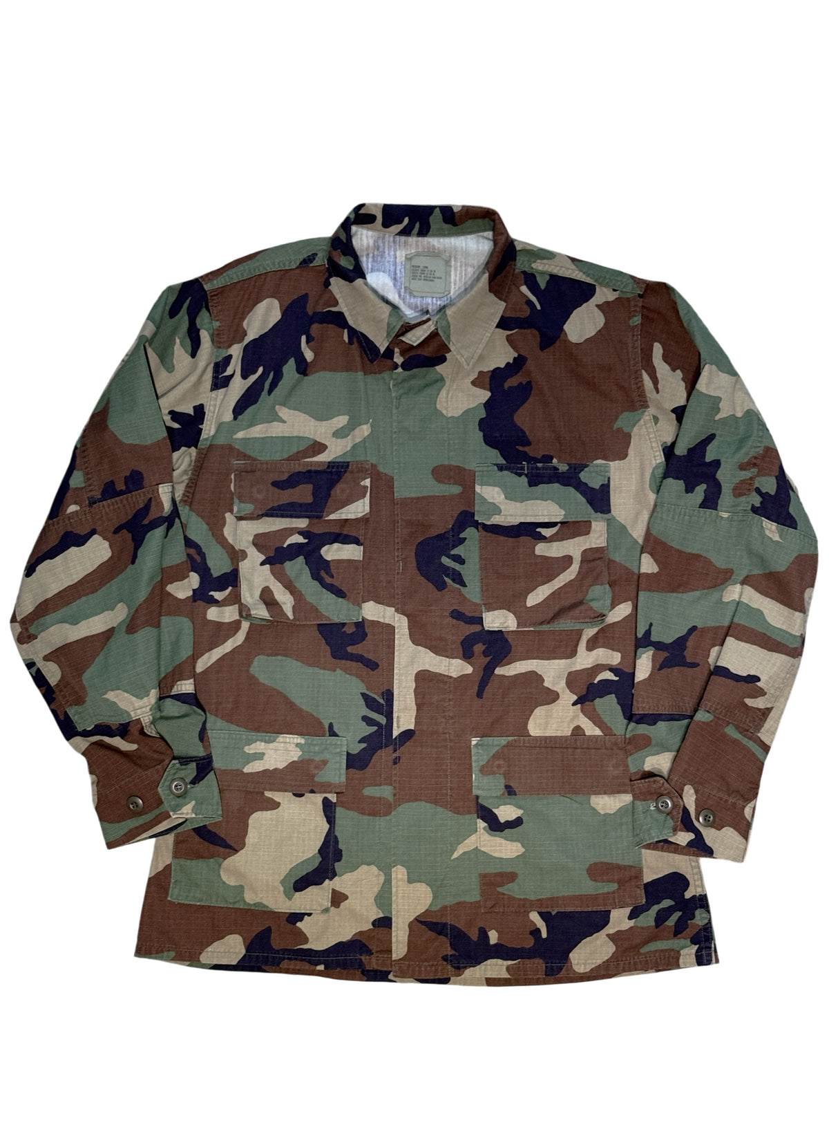 (SUP-847) US MILITARY WOODLAND CAMO RIPSTOP BDU SHIRT (1) - M/L