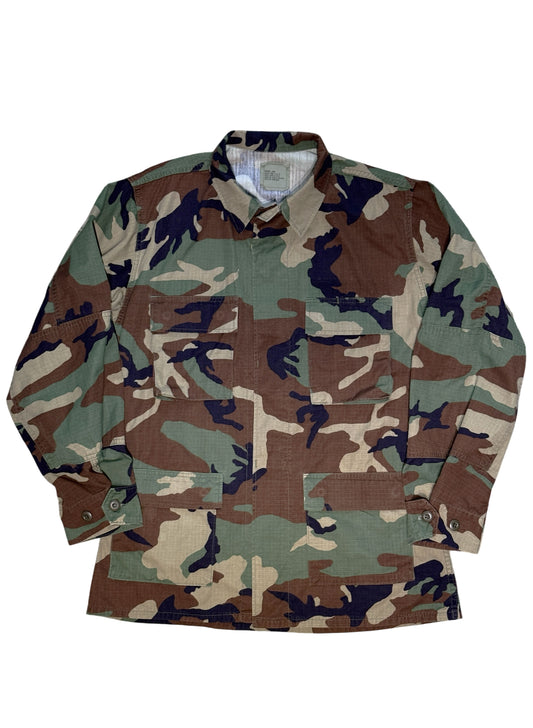 (SUP-847) US MILITARY WOODLAND CAMO RIPSTOP BDU SHIRT (1) - M/L