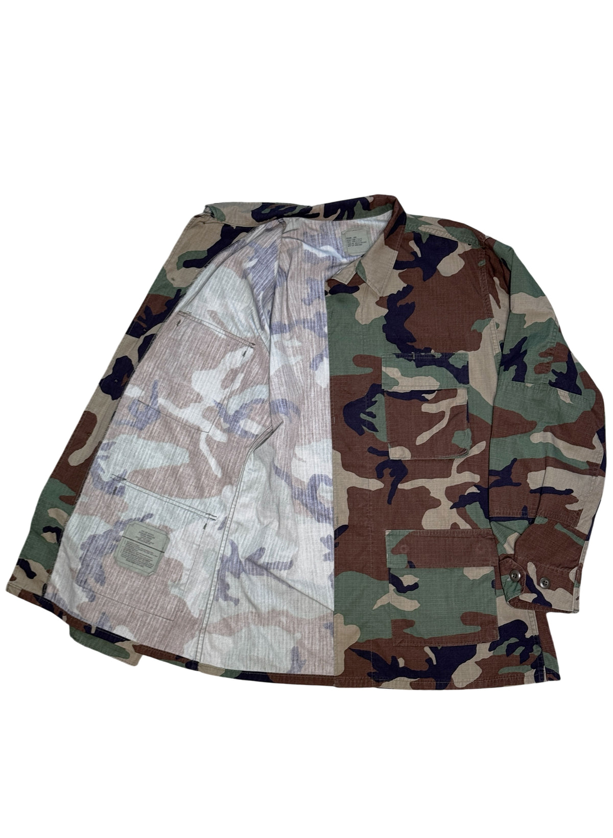 (SUP-847) US MILITARY WOODLAND CAMO RIPSTOP BDU SHIRT (1) - M/L