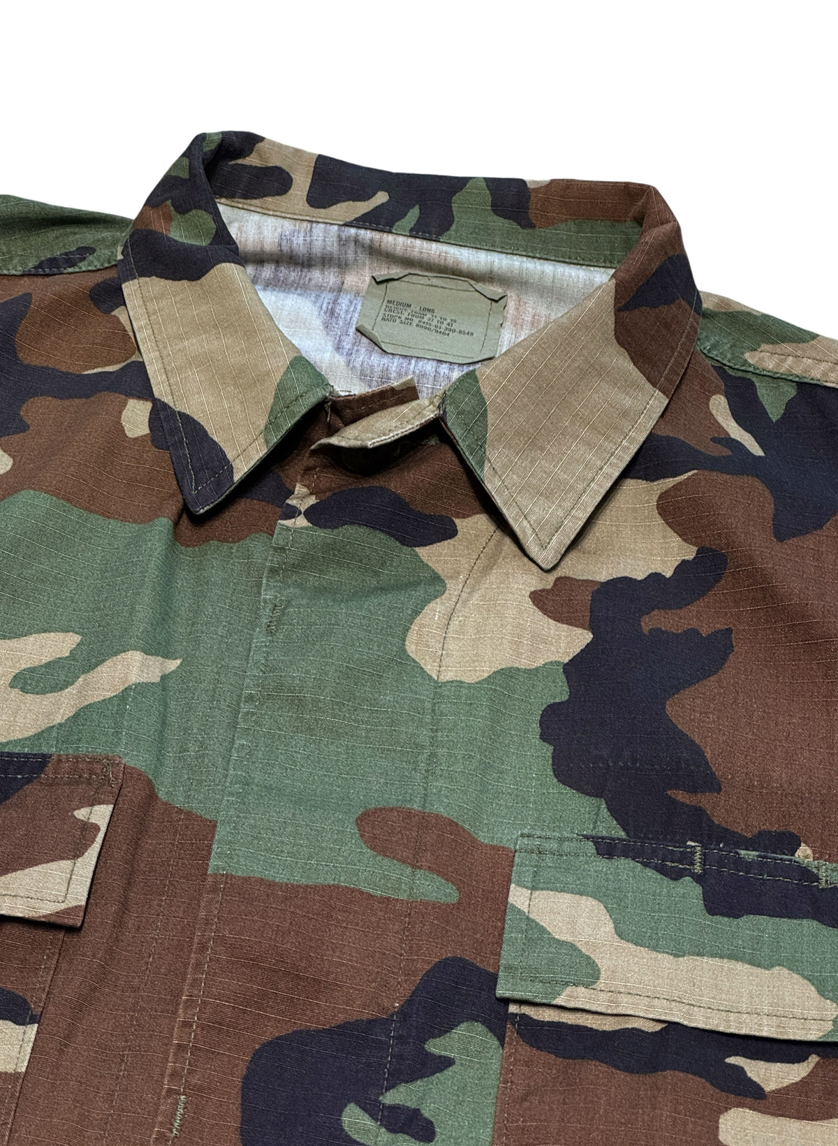 (SUP-847) US MILITARY WOODLAND CAMO RIPSTOP BDU SHIRT (1) - M/L