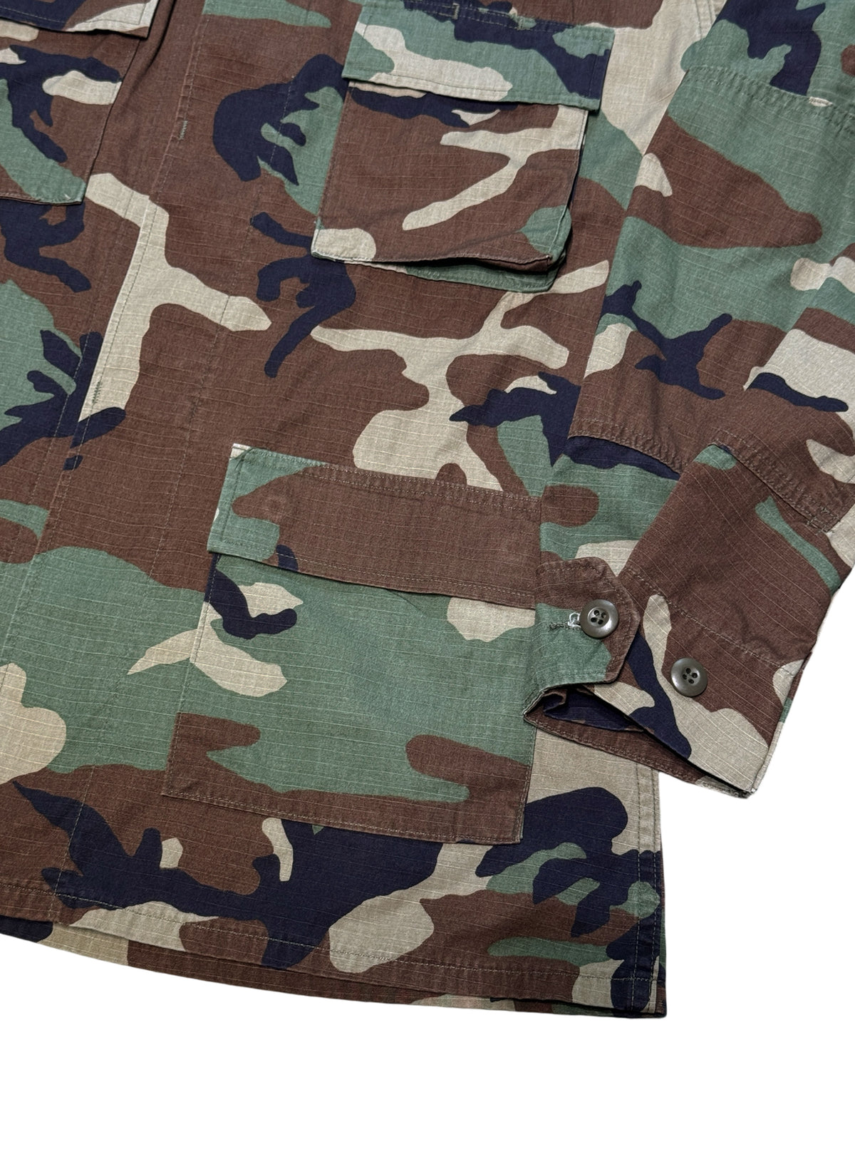 (SUP-847) US MILITARY WOODLAND CAMO RIPSTOP BDU SHIRT (1) - M/L