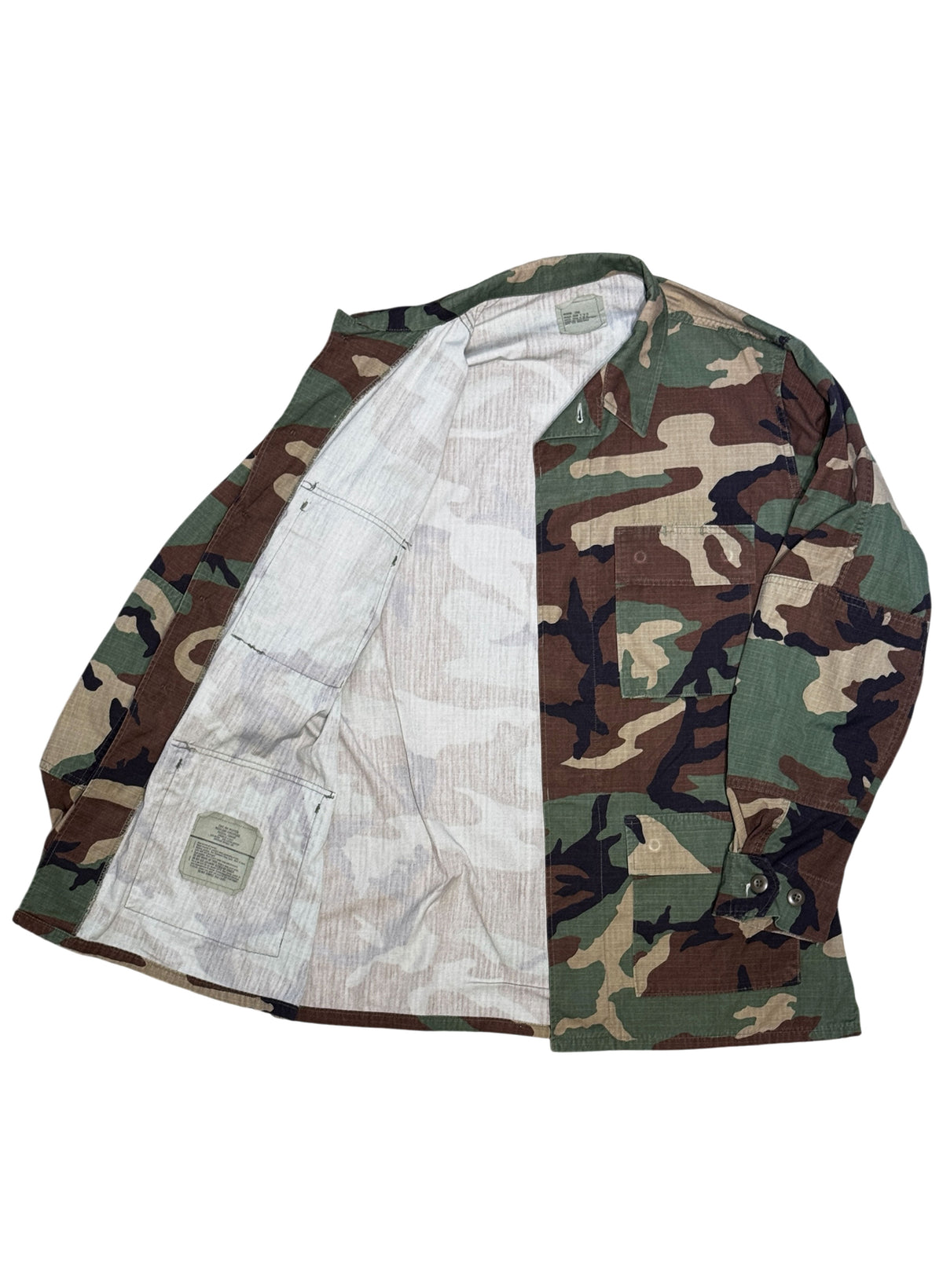 (SUP-848) US MILITARY WOODLAND CAMO RIPSTOP BDU SHIRT (2) - M/L