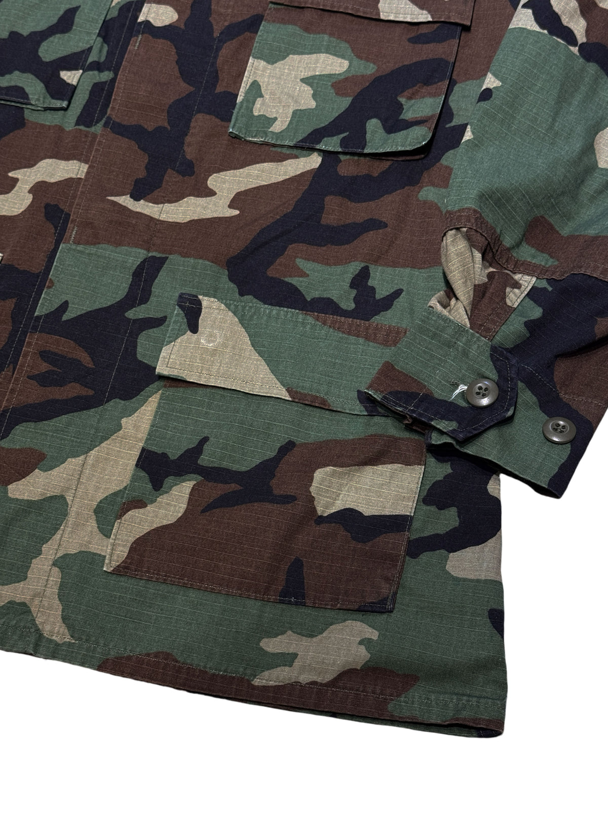 (SUP-848) US MILITARY WOODLAND CAMO RIPSTOP BDU SHIRT (2) - M/L