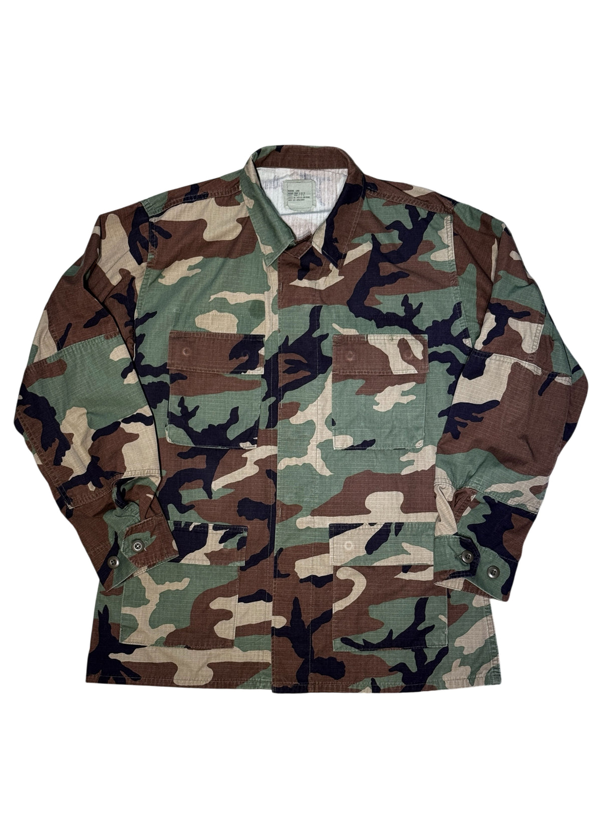 (SUP-849) US MILITARY WOODLAND CAMO RIPSTOP BDU SHIRT (3) - M/L