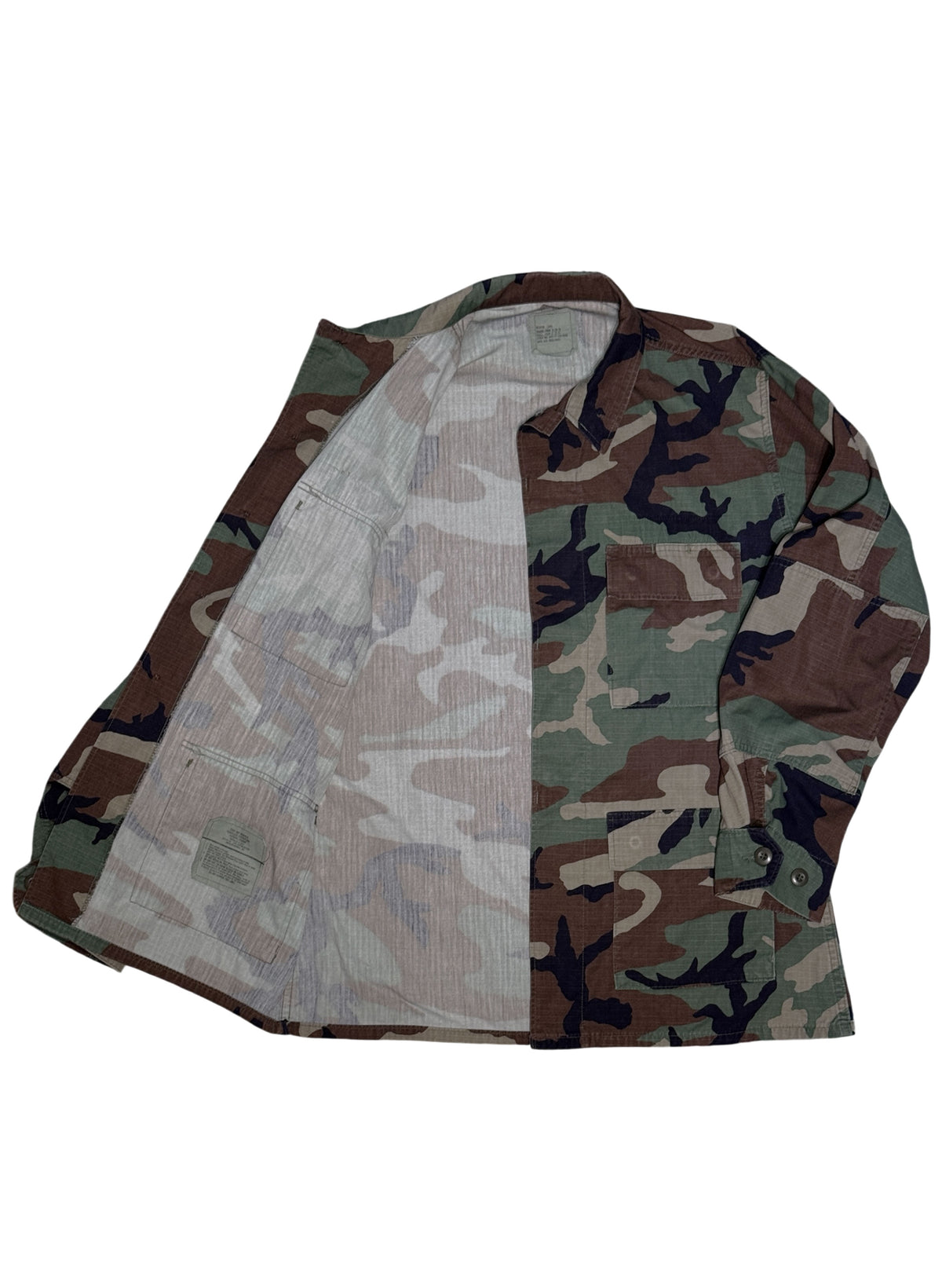 (SUP-849) US MILITARY WOODLAND CAMO RIPSTOP BDU SHIRT (3) - M/L