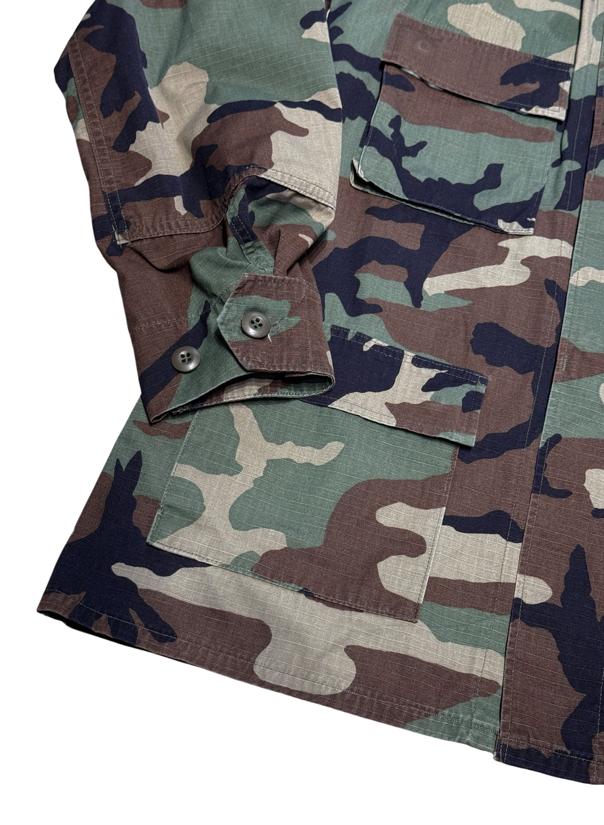 (SUP-849) US MILITARY WOODLAND CAMO RIPSTOP BDU SHIRT (3) - M/L