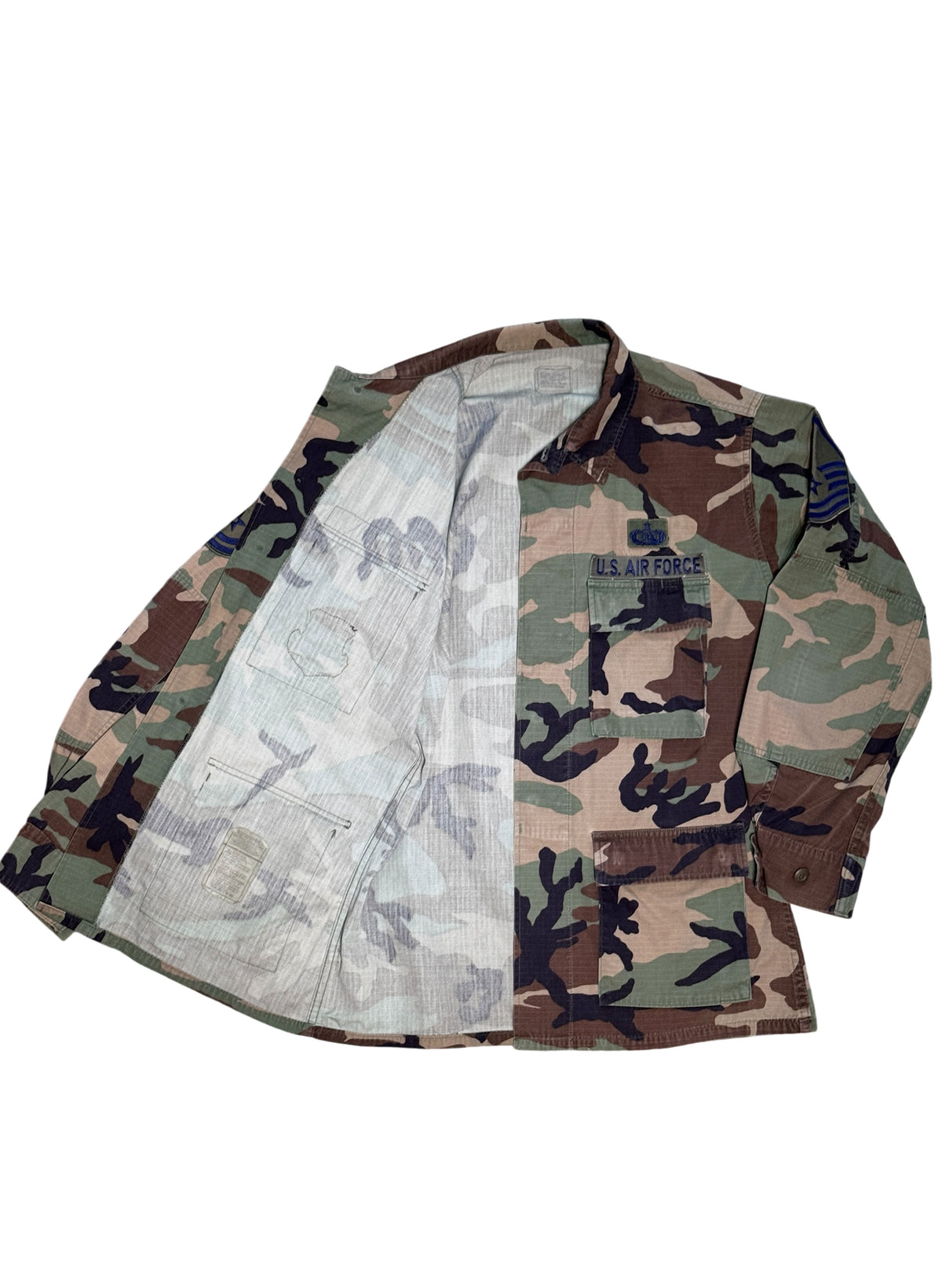 (SUP-846) US MILITARY WOODLAND CAMO RIPSTOP BDU SHIRT "AIR FORCE" - M/R