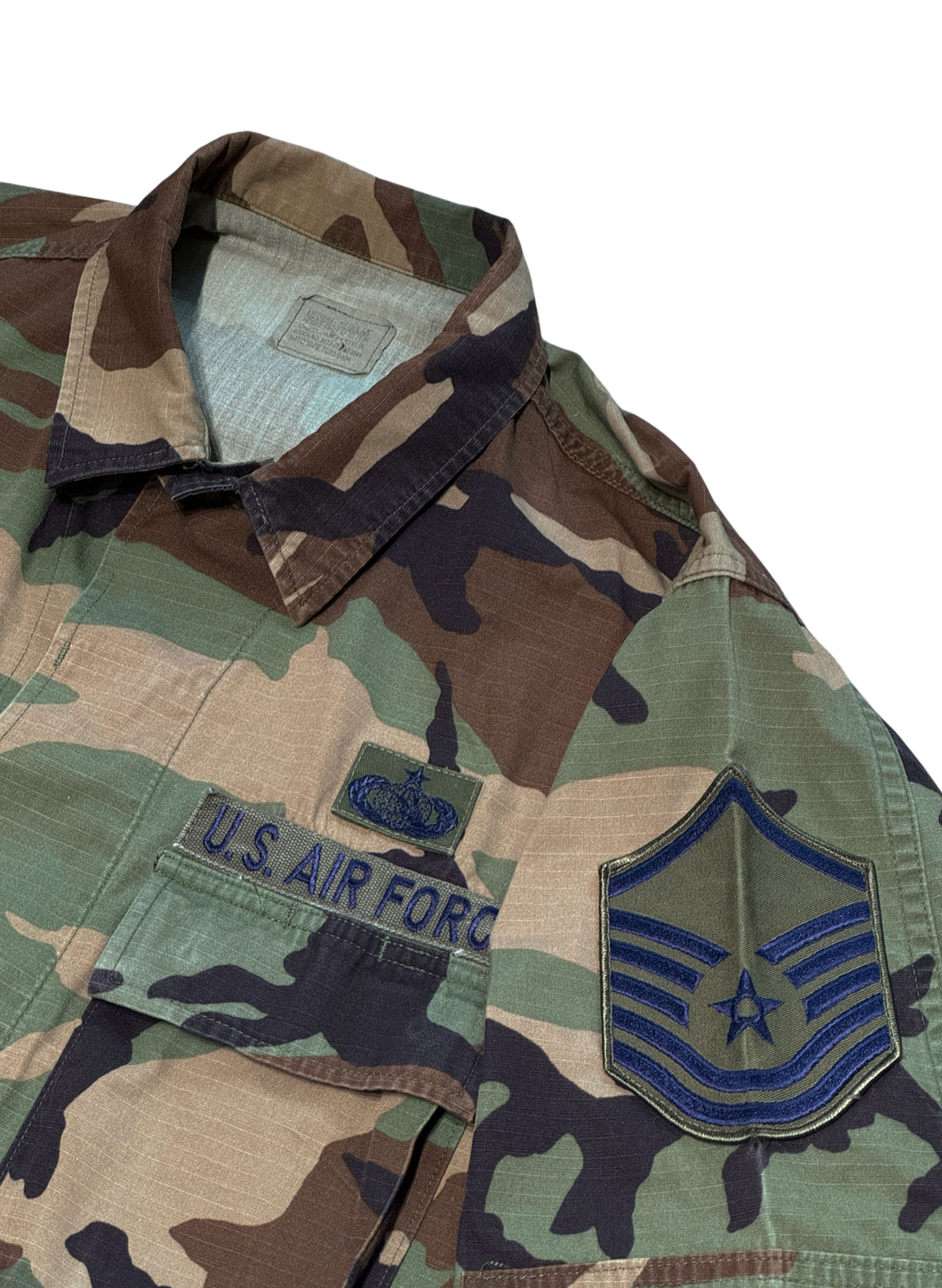 (SUP-846) US MILITARY WOODLAND CAMO RIPSTOP BDU SHIRT "AIR FORCE" - M/R