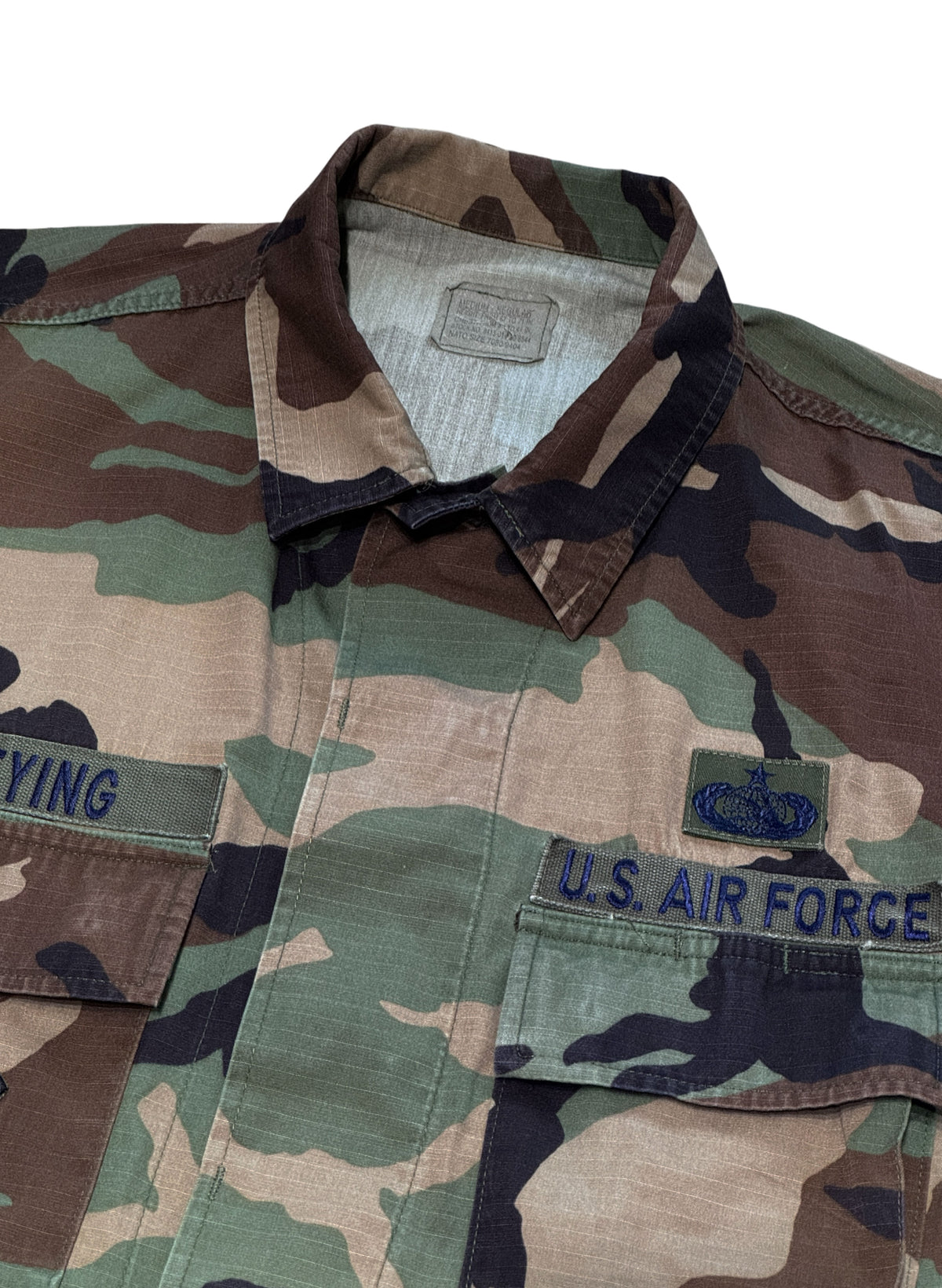 (SUP-846) US MILITARY WOODLAND CAMO RIPSTOP BDU SHIRT "AIR FORCE" - M/R