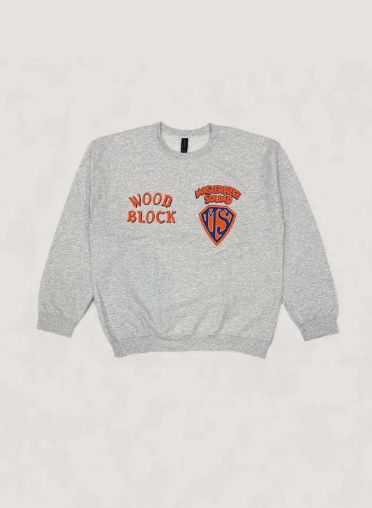 MASTERPIECE SOUND x WOODBLOCK CREW NECK SWEAT GREY (WB-25AW-016)