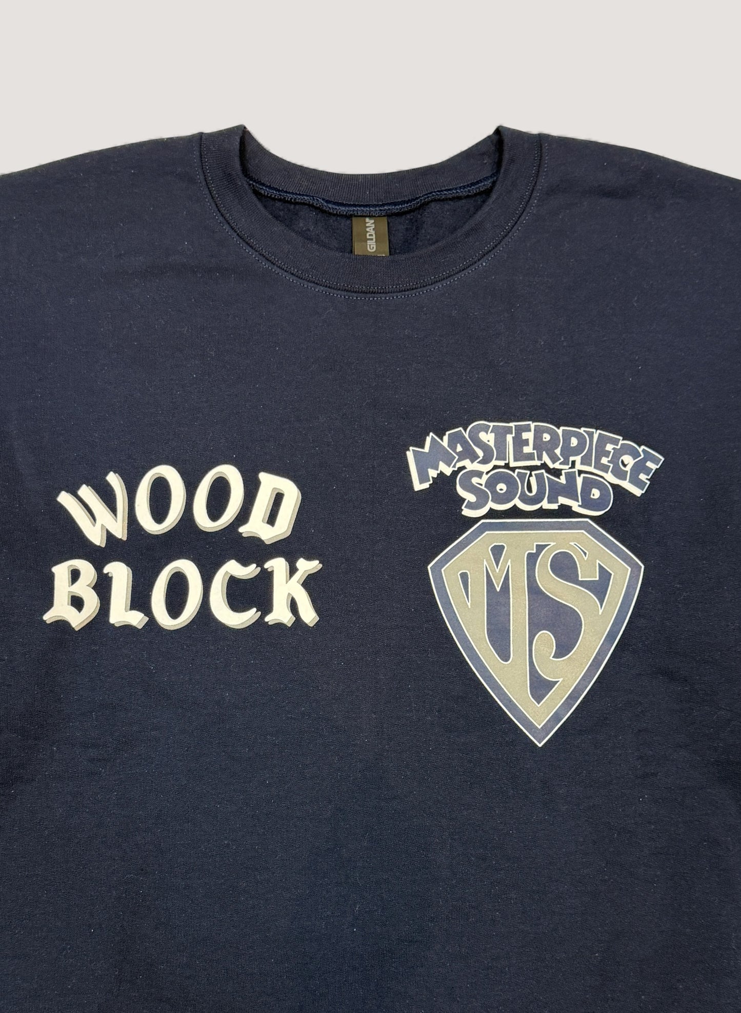 MASTERPIECE SOUND x WOODBLOCK CREW NECK SWEAT NAVY (WB-25AW-016)