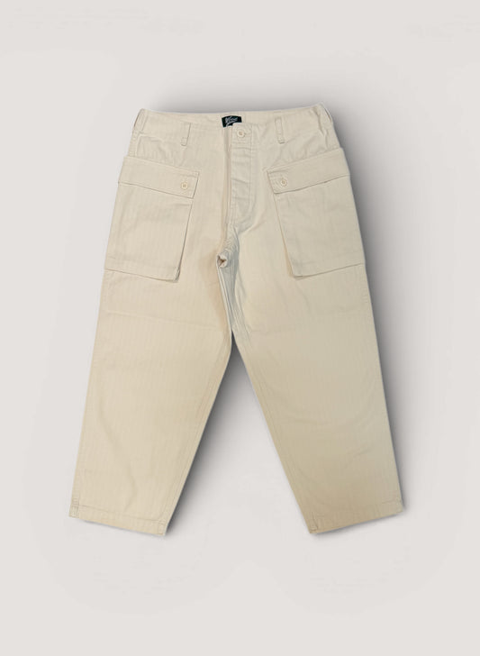 WOODBLOCK W-44 HERRINGBONE CARGO PANTS NATURAL (WB-26SS-002)