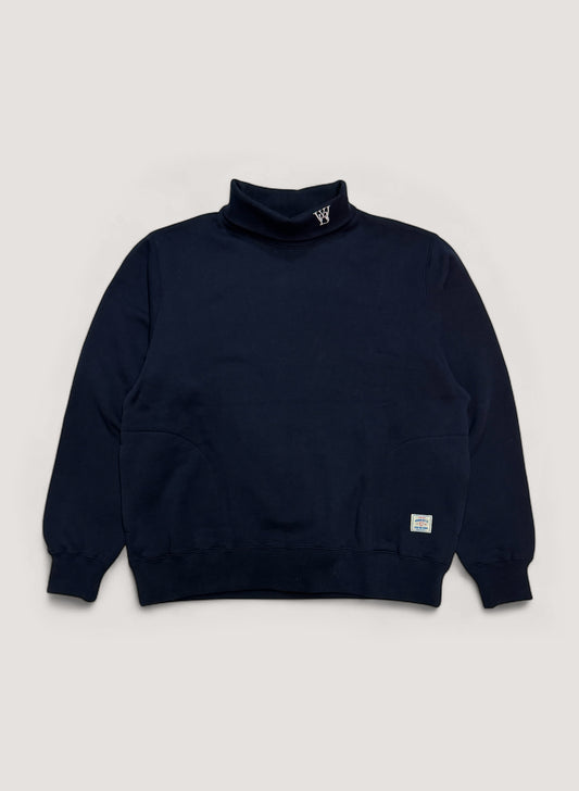 WOODBLOCK SWEAT TURTLE NECK NAVY (WB-25SS-003)