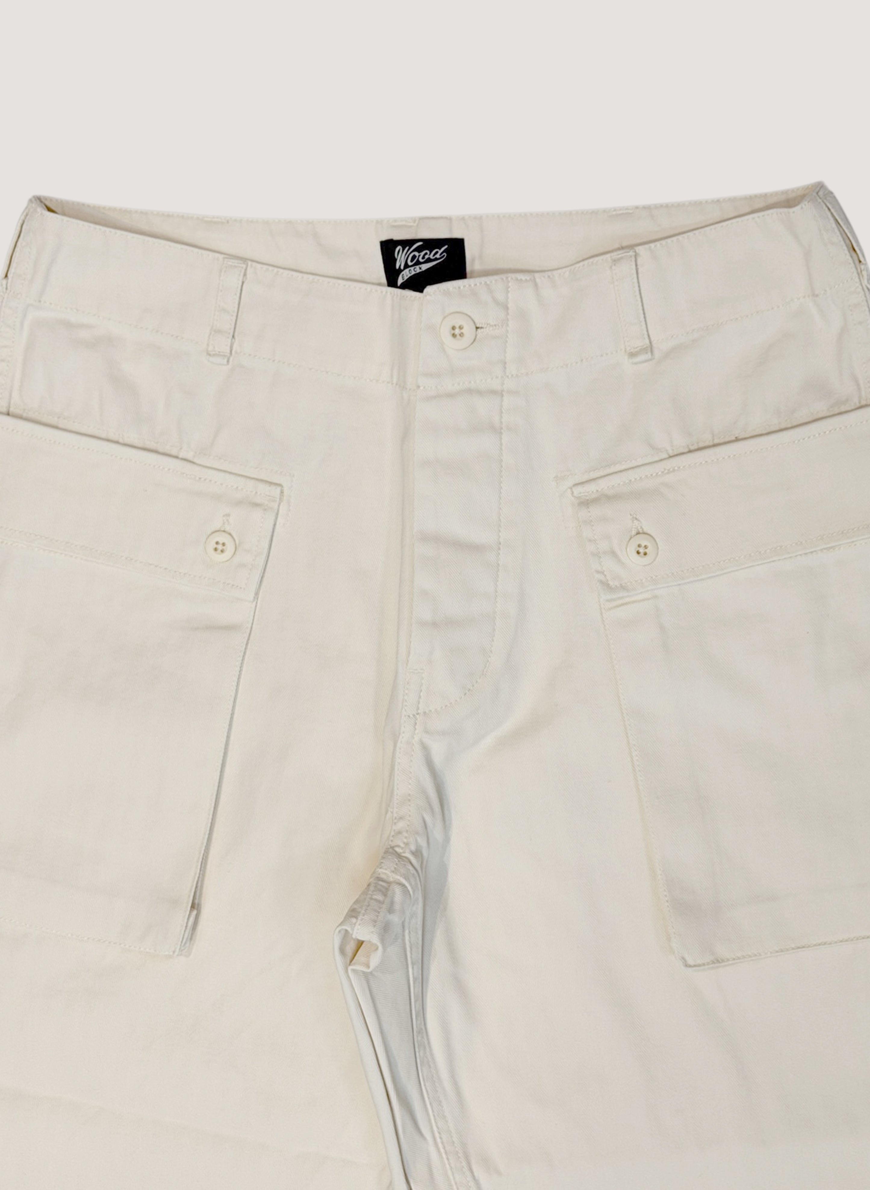 WOODBLOCK W-44 HERRINGBONE CARGO PANTS NATURAL (WB-26SS-002)