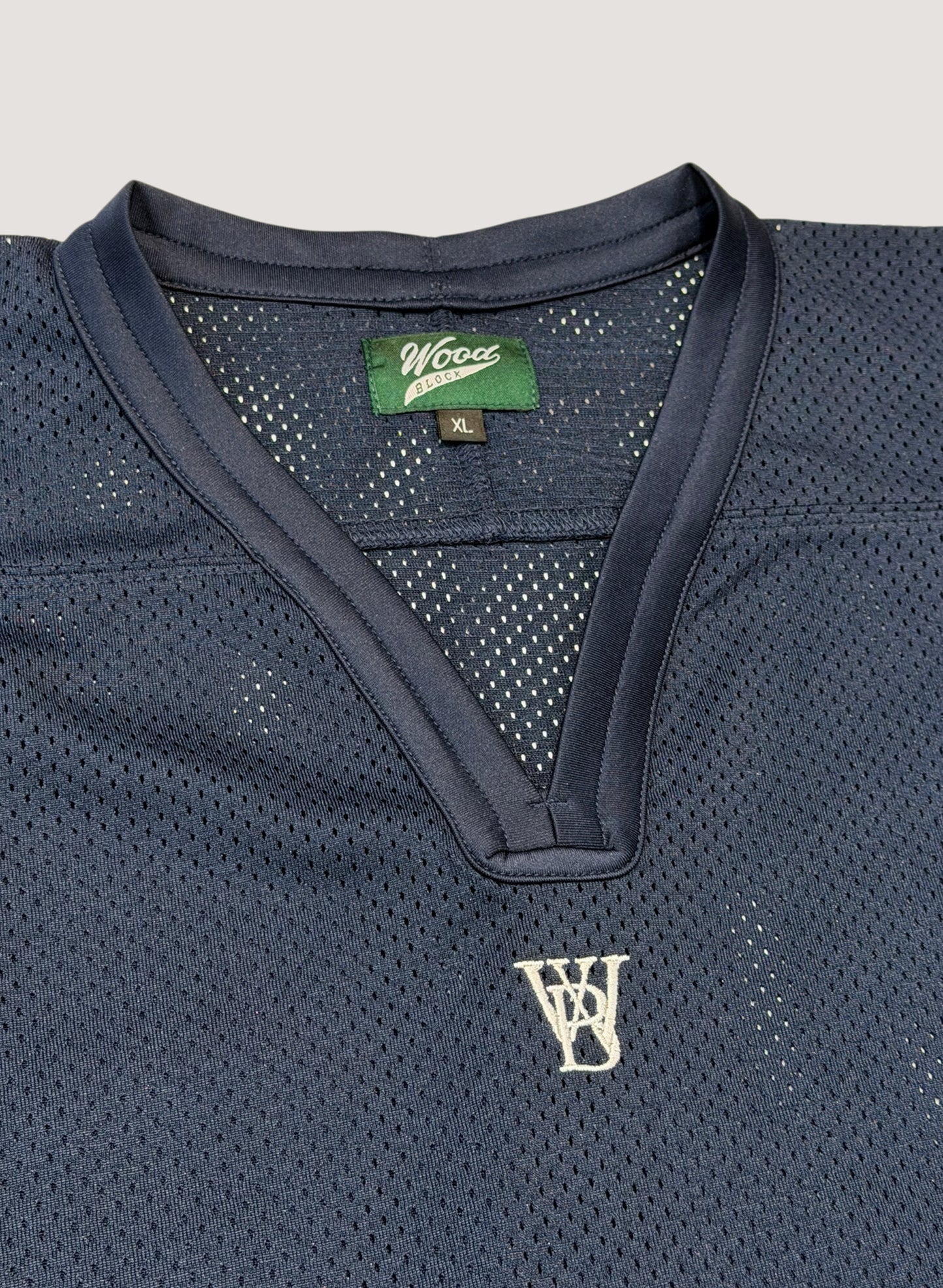 WOODBLOCK LS MESH HOCKEY JERSEY NAVY/WHITE (WB-26AW-001)