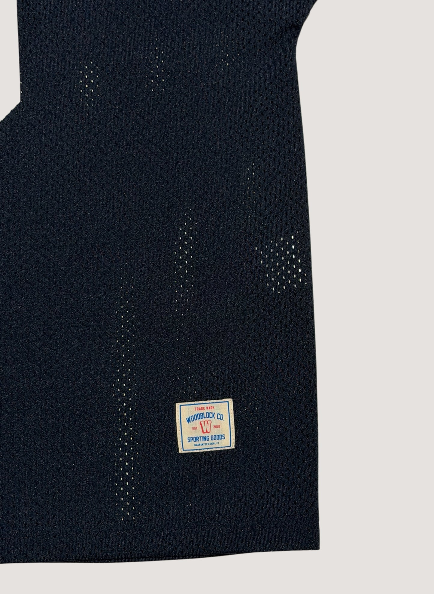 WOODBLOCK 36 S/S CREW NECK MESH FOOTBALL SHIRT NAVY/WHITE (WB-26SS-020)