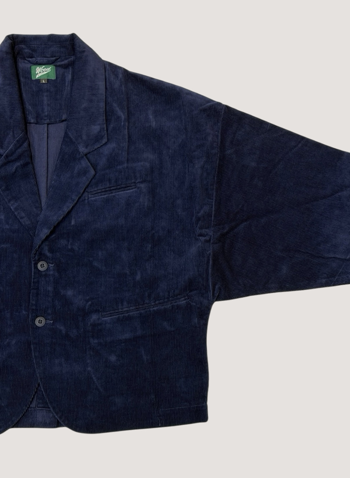 WOODBLOCK CORDURAY 2BTN WIDE SLEEVE JACKET NAVY (WB-26AW-009)