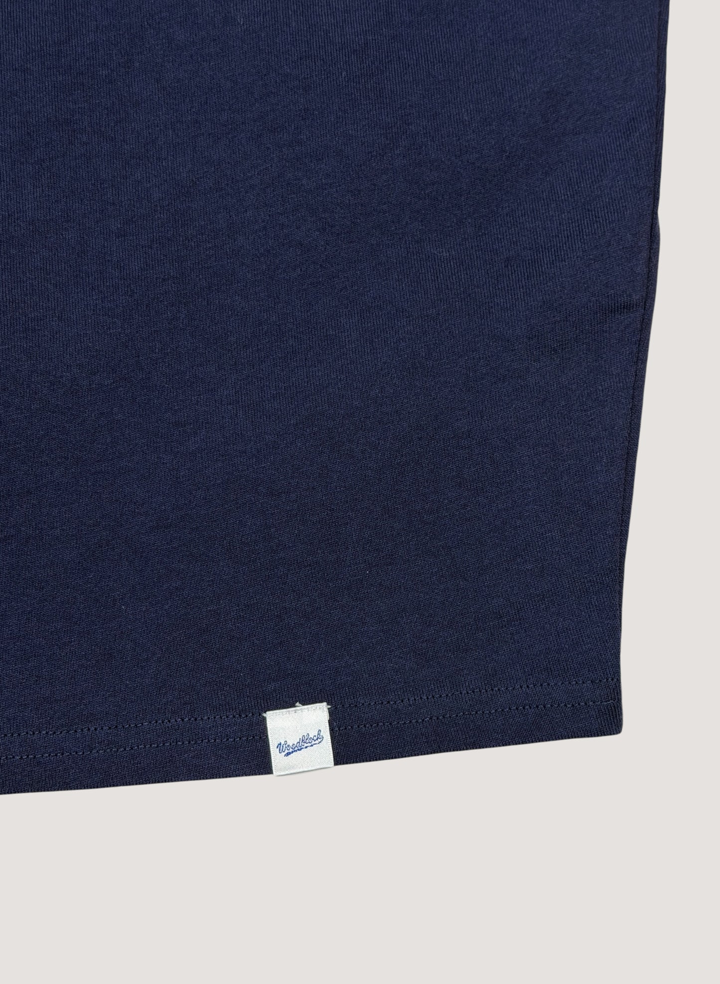 WOODBLOCK S/S WIDE TAPERED SILHOUETTE HENRY NECK T-SHIRT NAVY (WB-26SS-018)