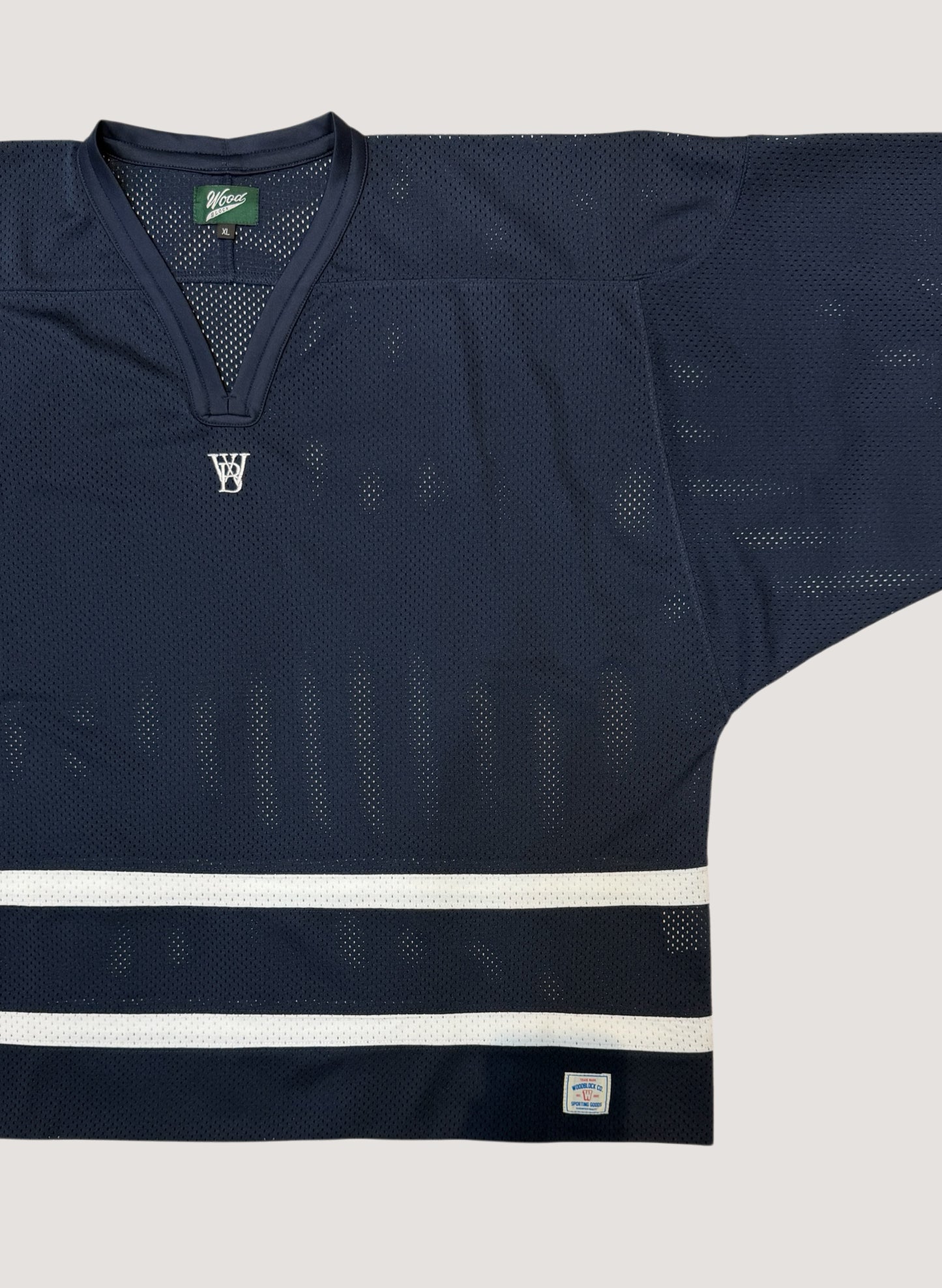 WOODBLOCK LS MESH HOCKEY JERSEY NAVY/WHITE (WB-26AW-001)