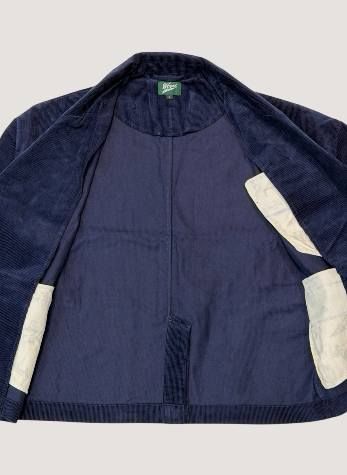 WOODBLOCK CORDURAY 2BTN WIDE SLEEVE JACKET NAVY (WB-26AW-009)