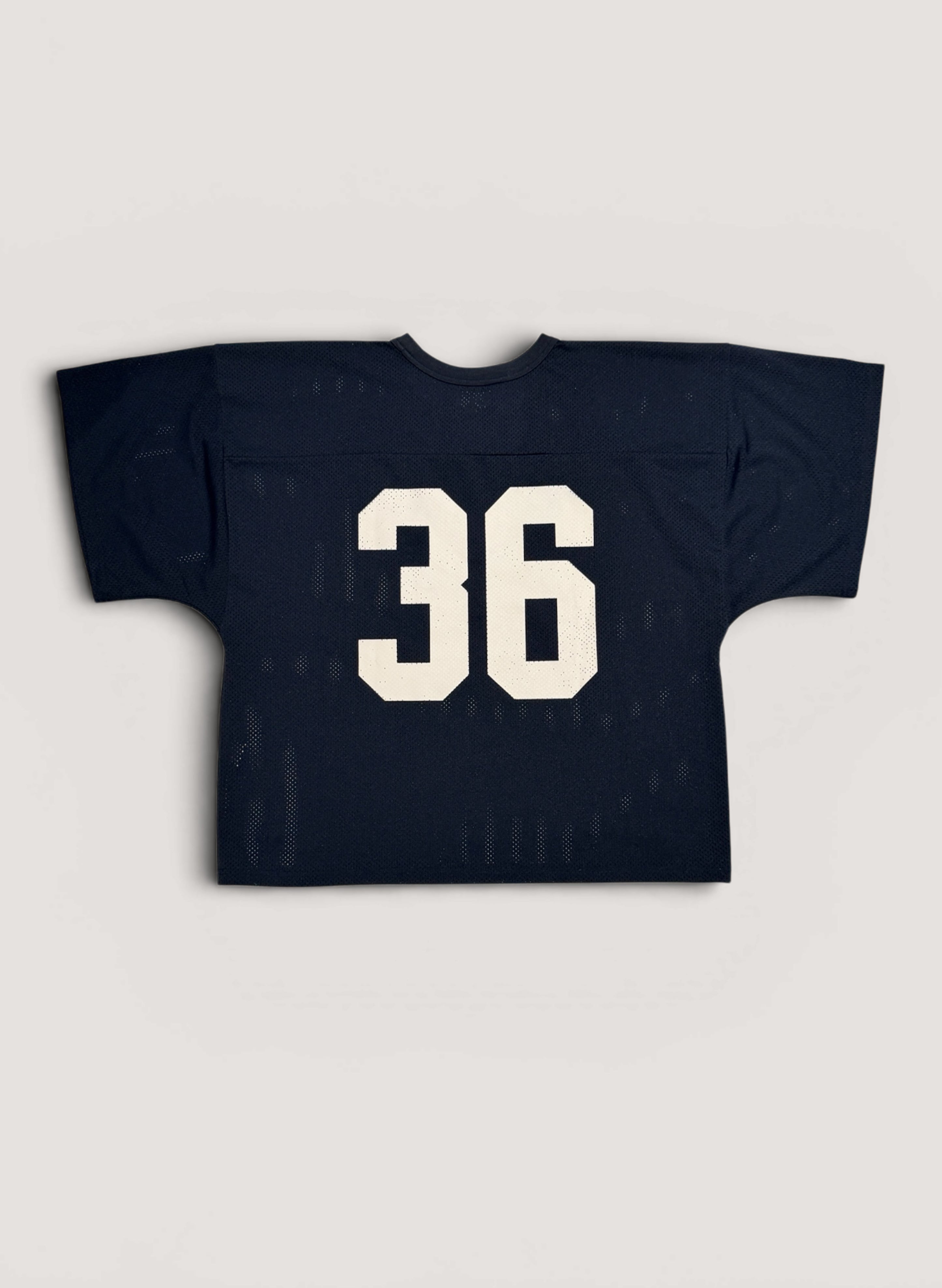 トップス woodblock WOODBLOCK 36 S/S CREW NECK MESH FOOTBALL SHIRT NAVY/WHITE (WB-26SS-020