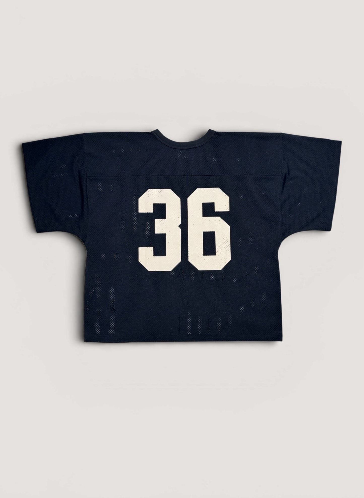 WOODBLOCK 36 S/S CREW NECK MESH FOOTBALL SHIRT NAVY/WHITE (WB-26SS-020)